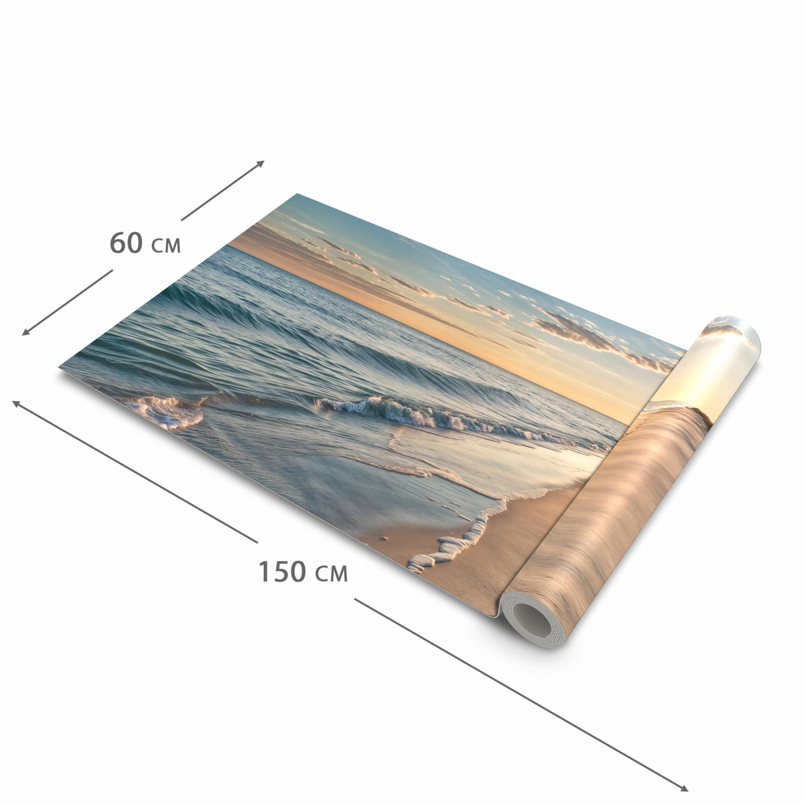 Fleckenresistenter Küchenteppich mit Motiv Strandspuren in der Grösse 60x120 cm