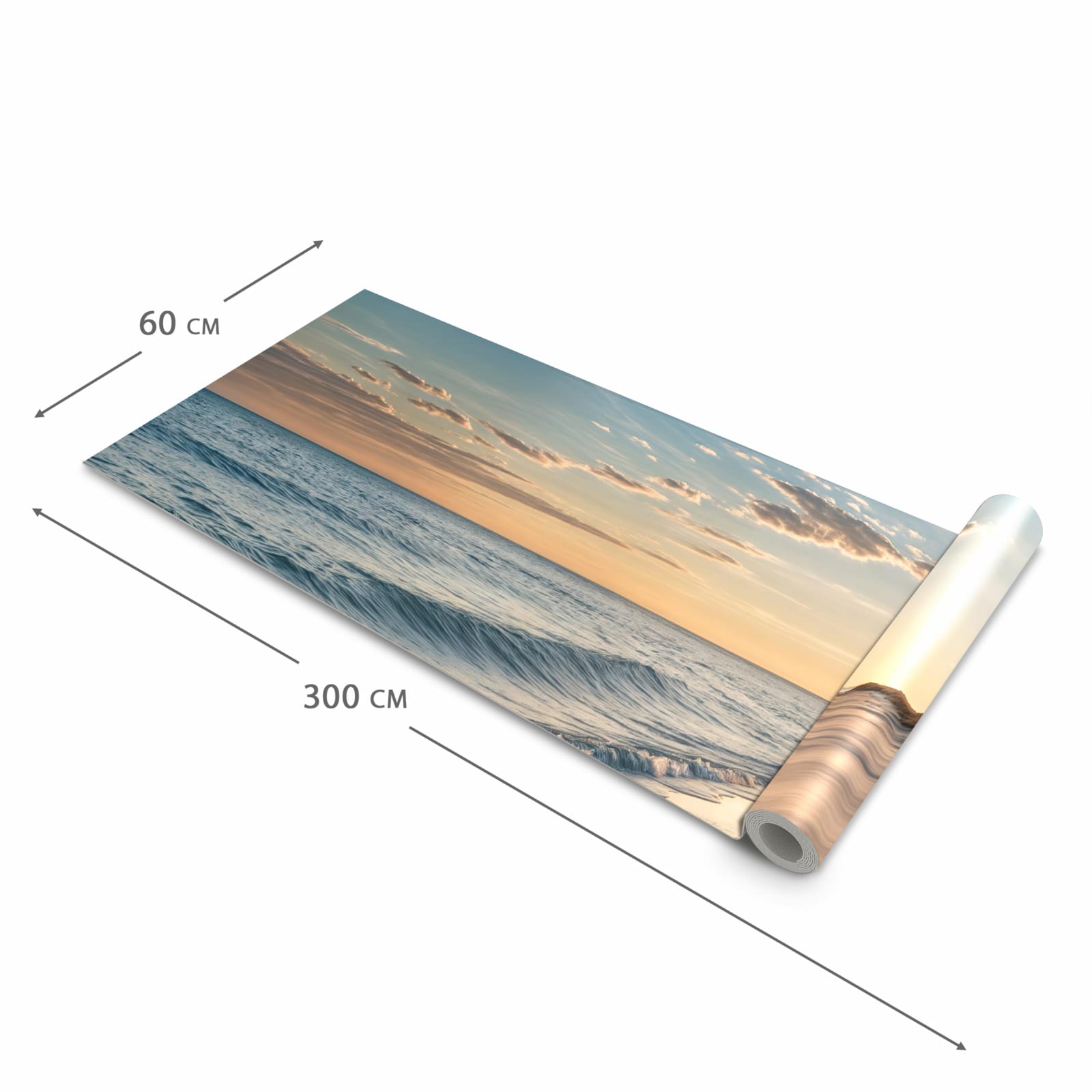 Flacher Küchenteppich mit Motiv Strandspuren in der Grösse 60x150 cm