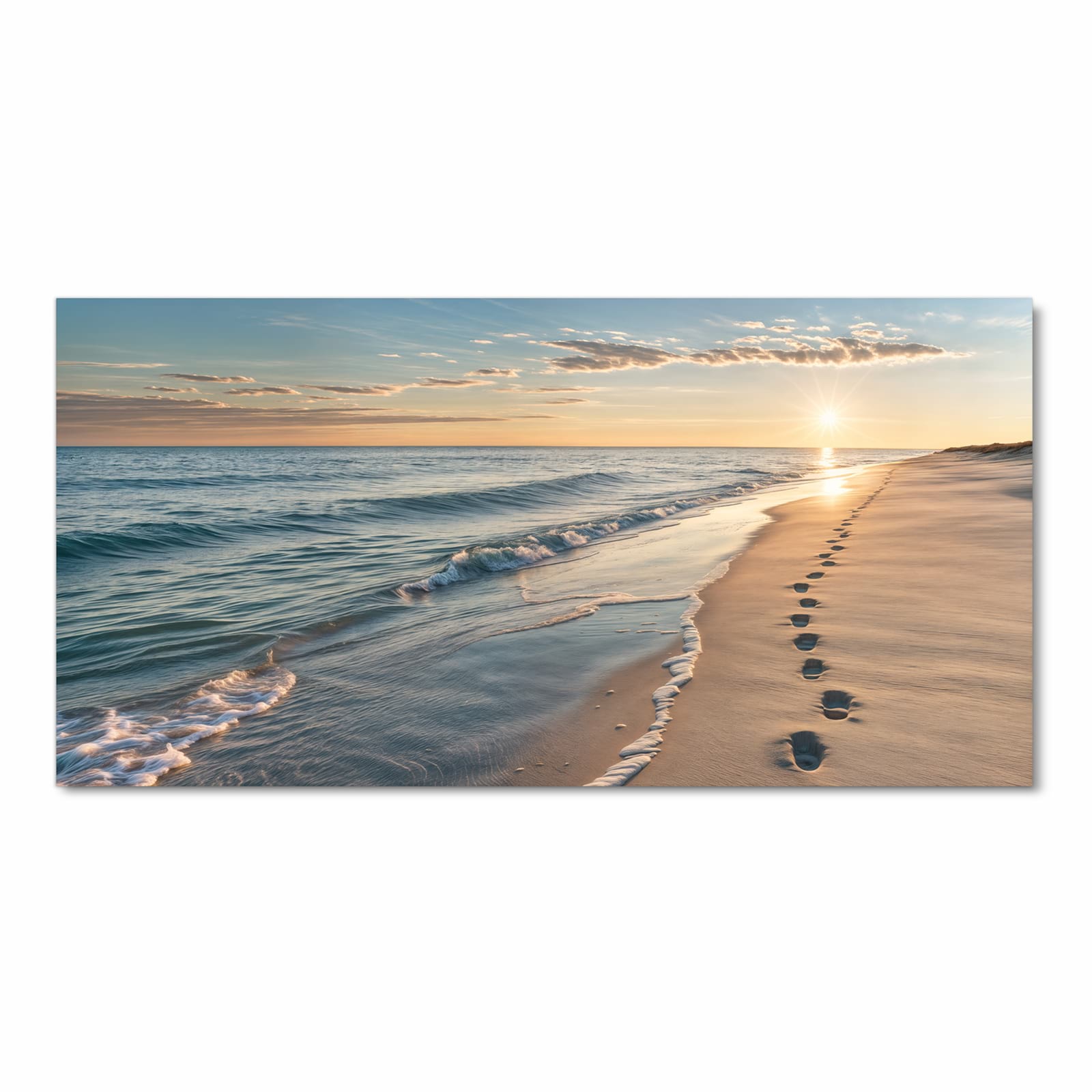 Schmutzabweisender rutschfester Küchenteppich mit Motiv Strandspuren in Frontansicht