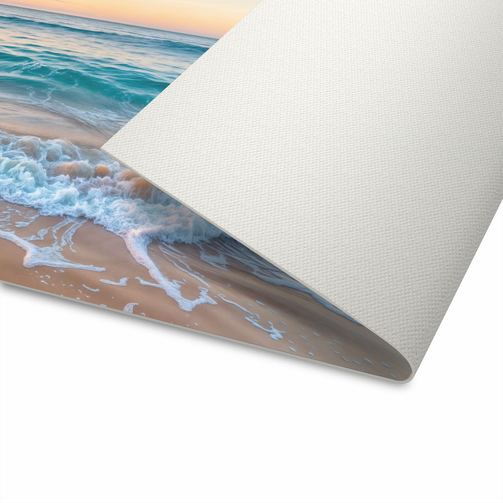 Fleckenresistenter rutschfester Küchenteppich mit Motiv Strandhorizont in Unterseite