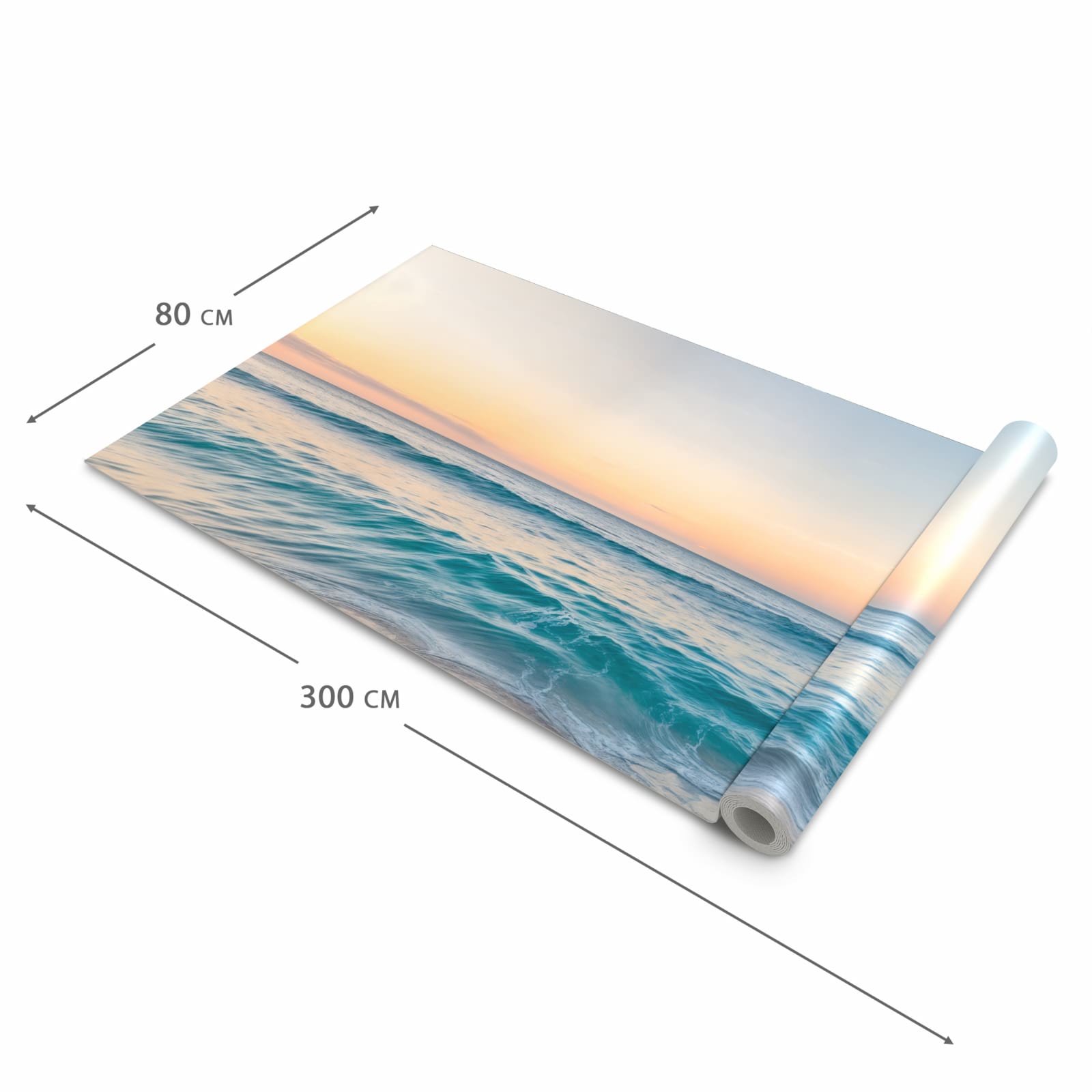 Abriebfester Küchenteppich mit Motiv Strandhorizont in der Grösse 60x120 cm