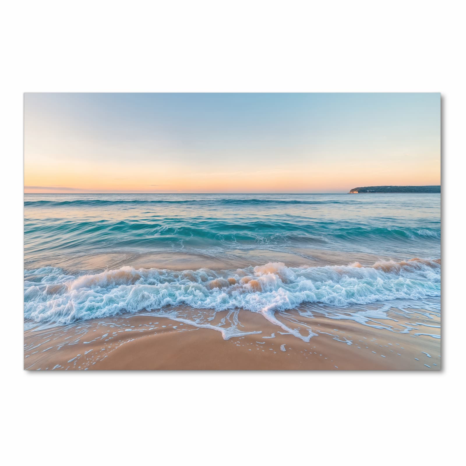 Abriebfester rutschfester Küchenteppich mit Motiv Strandhorizont in Frontansicht