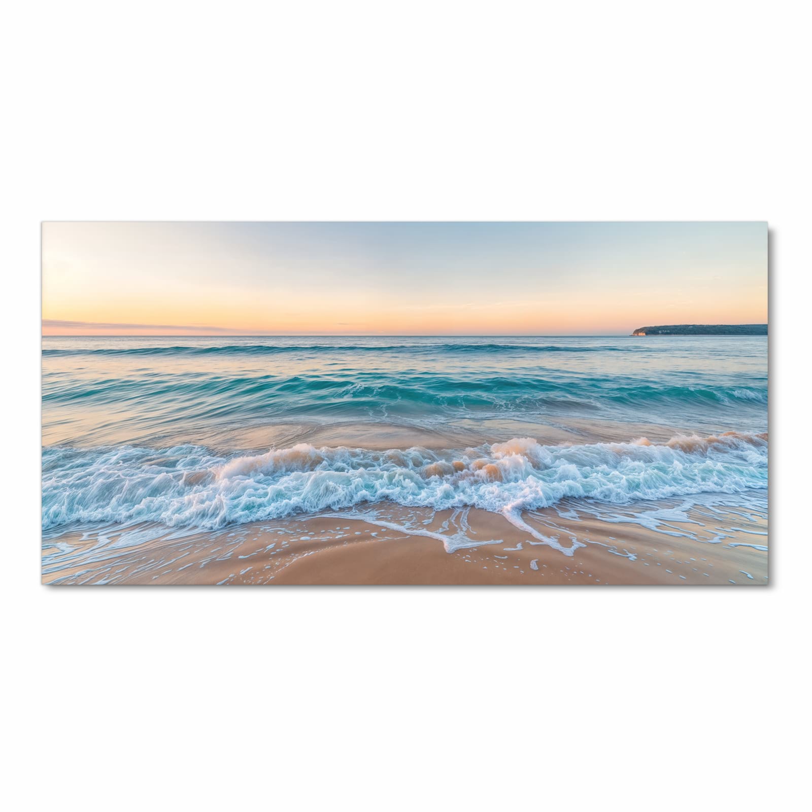 Bodenschonender rutschfester Küchenteppich mit Motiv Strandhorizont in Frontansicht