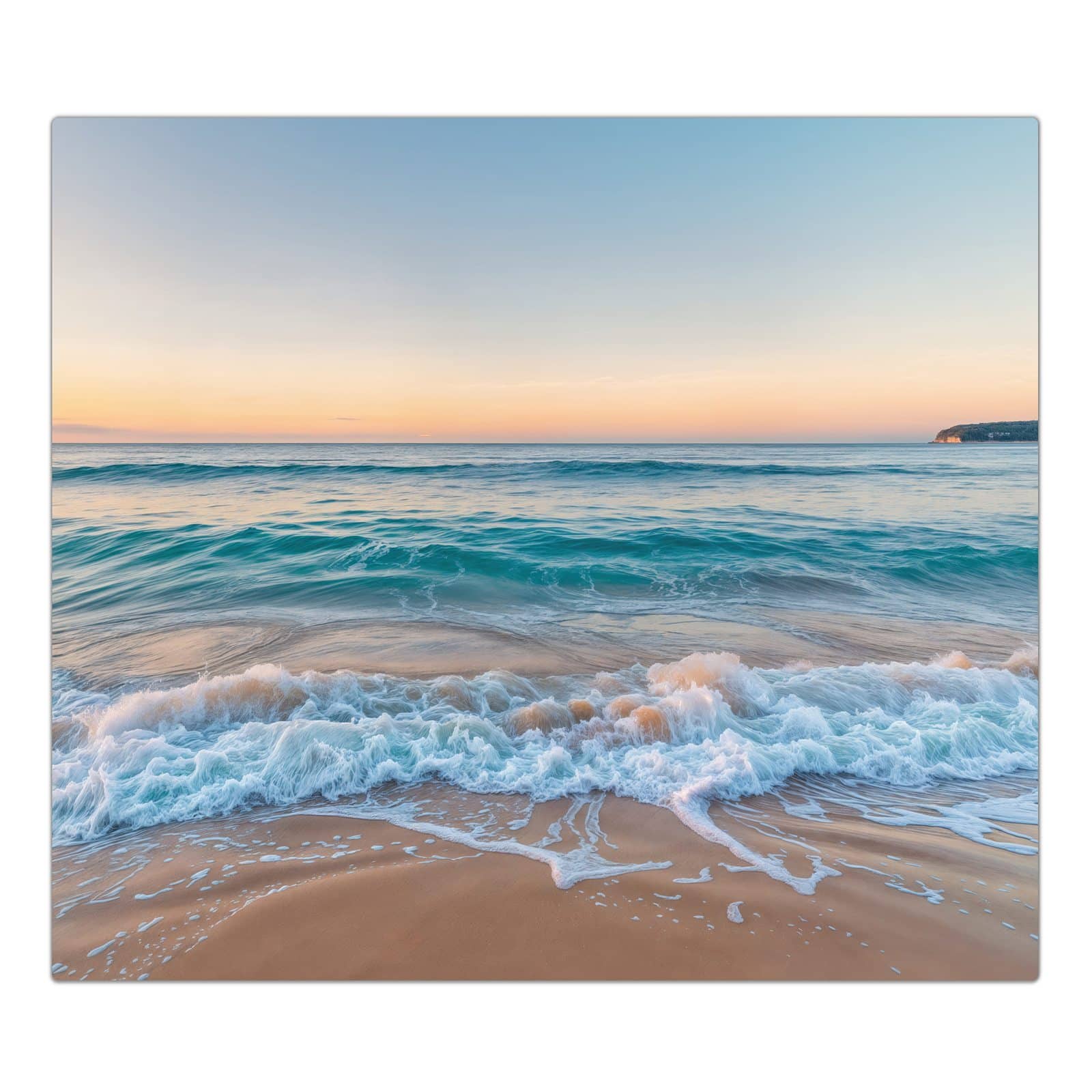 1-teilige Glasabdeckplatte für Ceranfeld mit Strandhorizont-Motiv in der Frontansicht #grösse_1-Teilig (60x52cm)