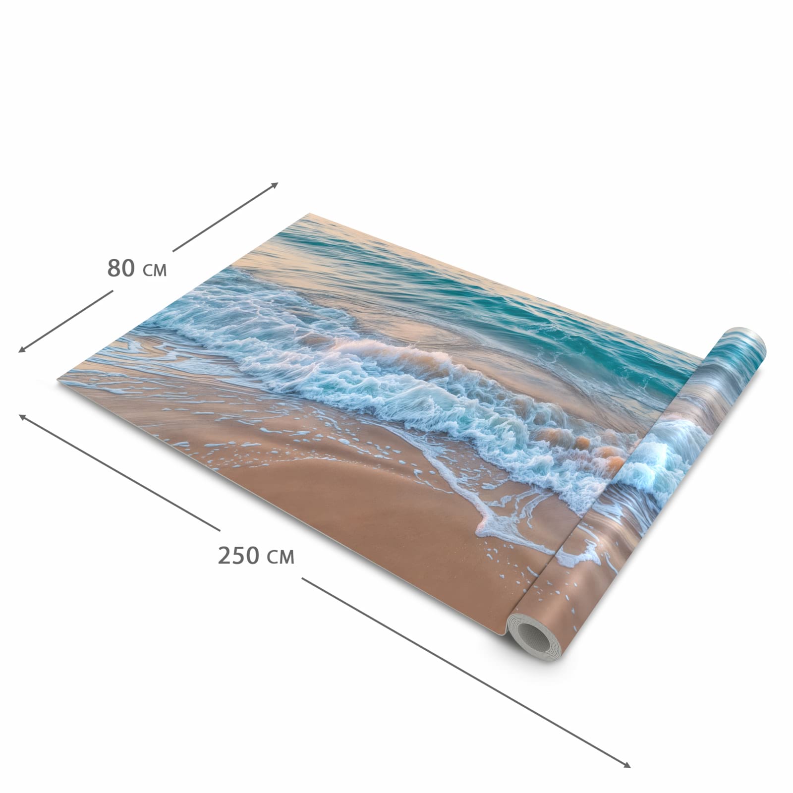 Zeitsparender Küchenteppich mit Motiv Strandhorizont in der Grösse 60x120 cm