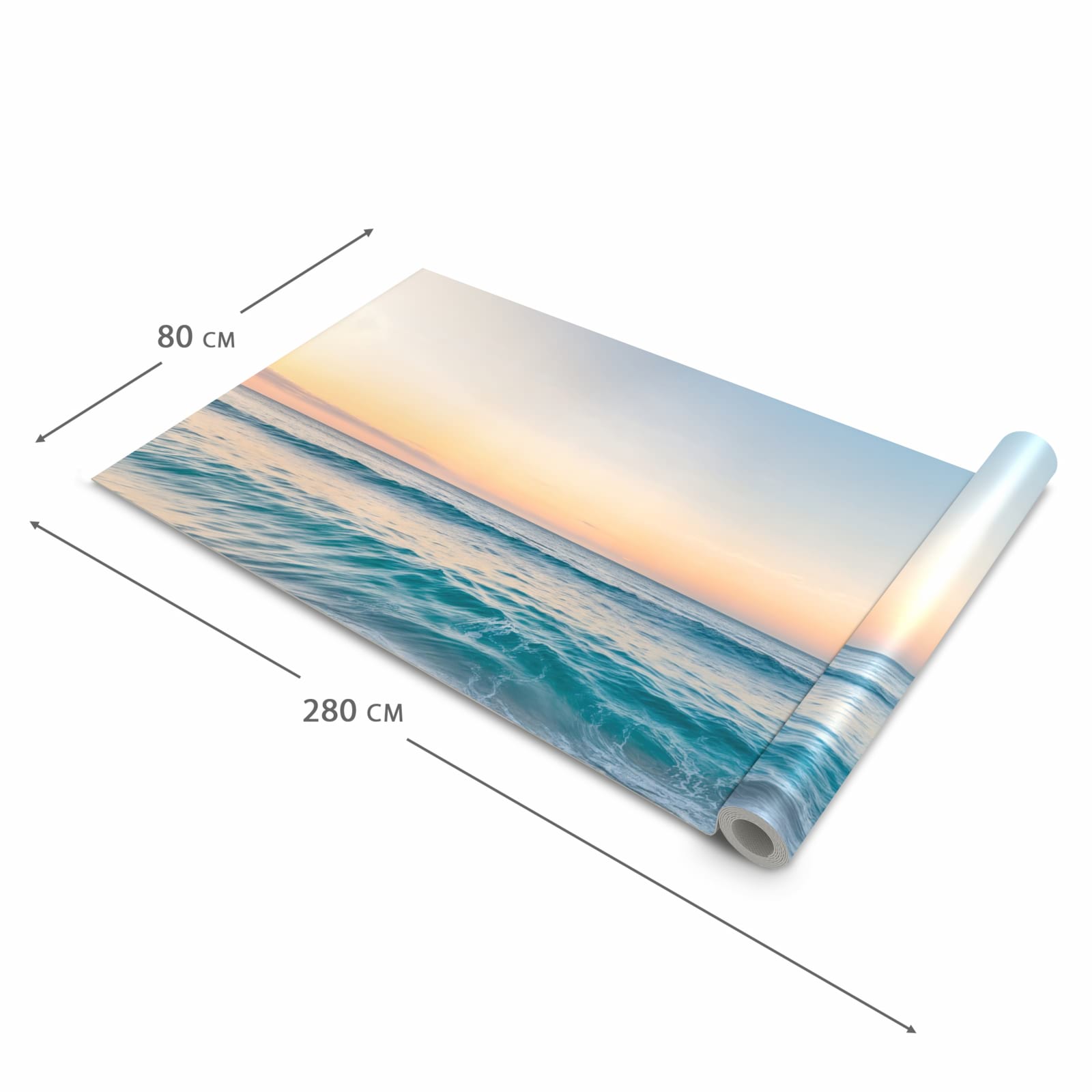 Geräuschdämpfender Küchenteppich mit Motiv Strandhorizont in der Grösse 60x120 cm