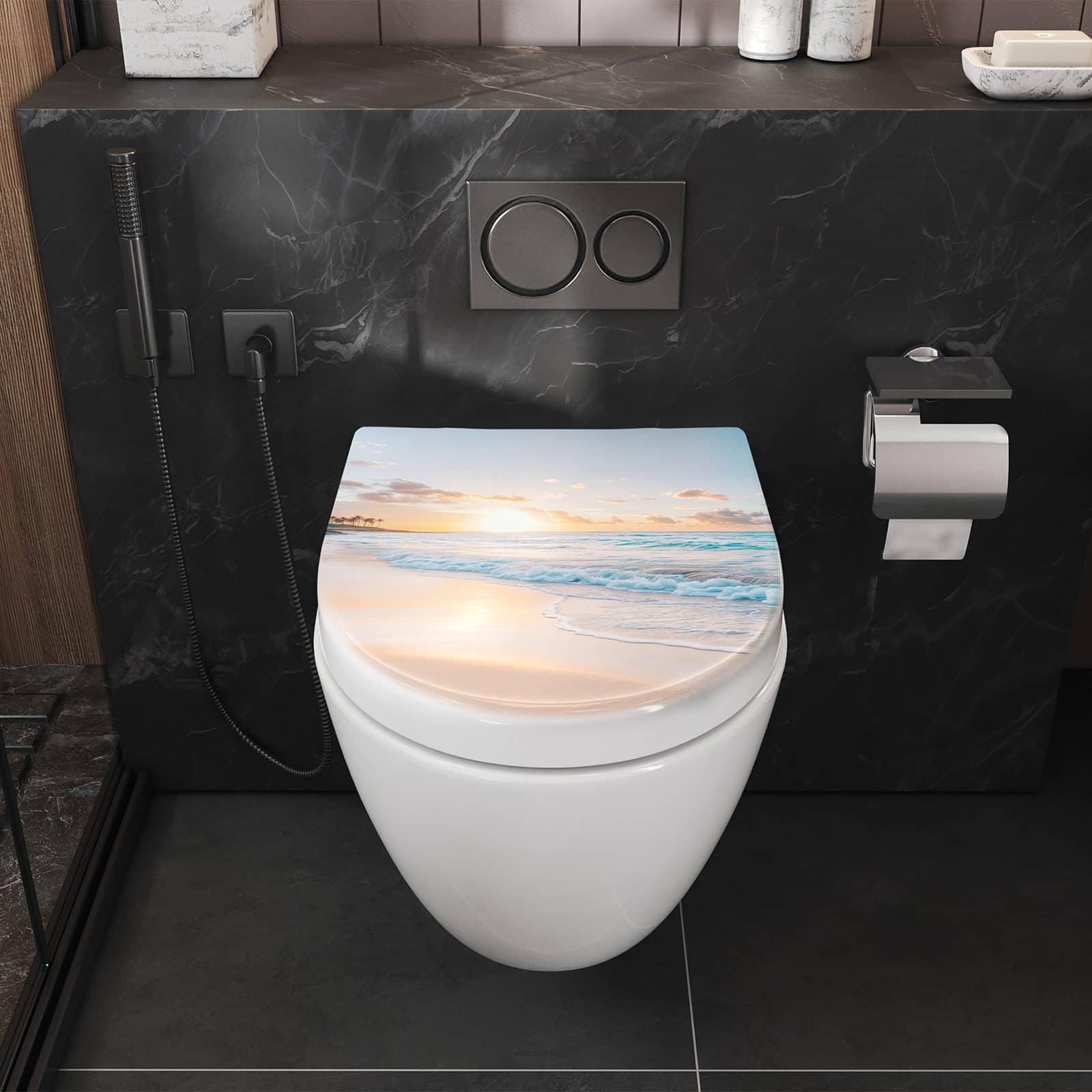 WC-Sitz mit Absenkautomatik Sonnenaufgang Strand
