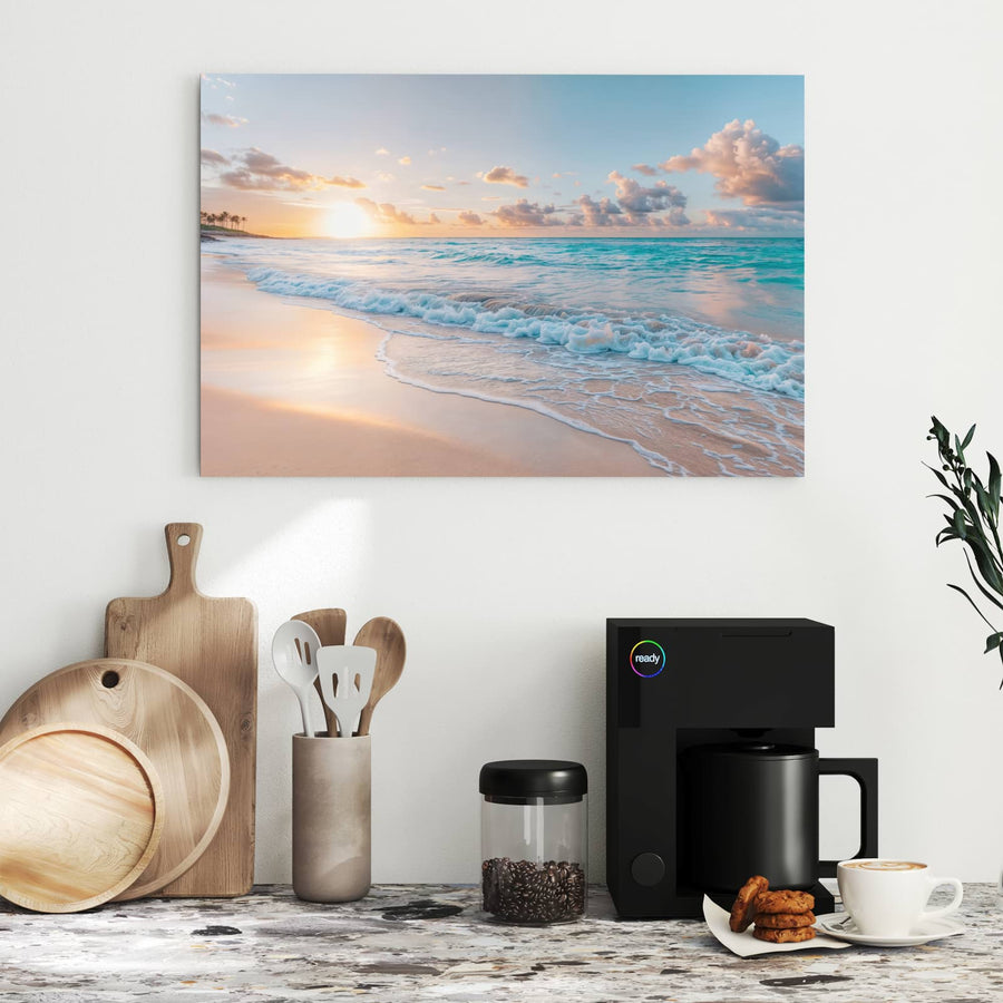Maße Metall Magnettafel - Sonnenaufgang am Strand