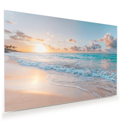 Wandbild mit dem Motiv Sonnenaufgang am Strand