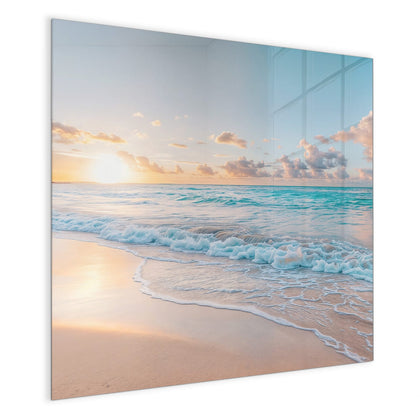 Magnettafel mit dem Motiv Sonnenaufgang am Strand