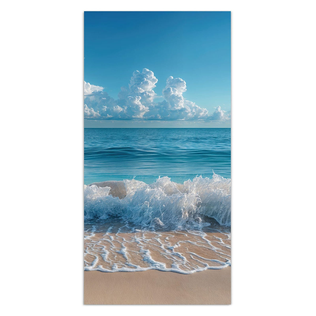 11 Größen – von 30 × 60 bis 60 × 150 cm – Wandbild - Brandung unter Wolken - Hochformat