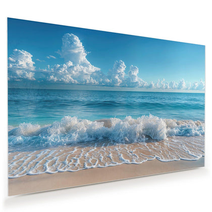 Wandbild mit dem Motiv Brandung unter Wolken
