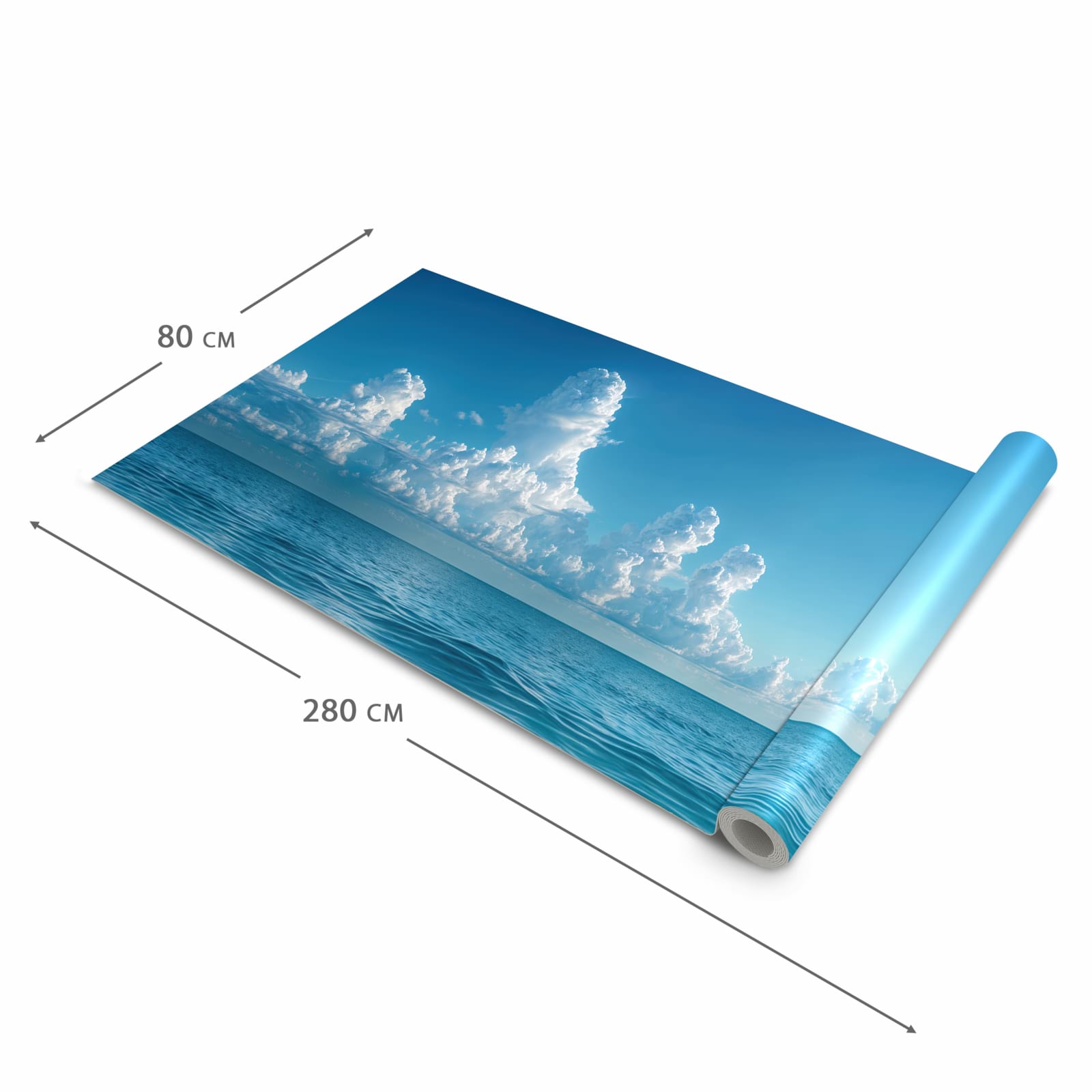 Feuchtigkeitsresistenter Küchenläufer mit Motiv Meereswellen in der Größe 60x270 cm