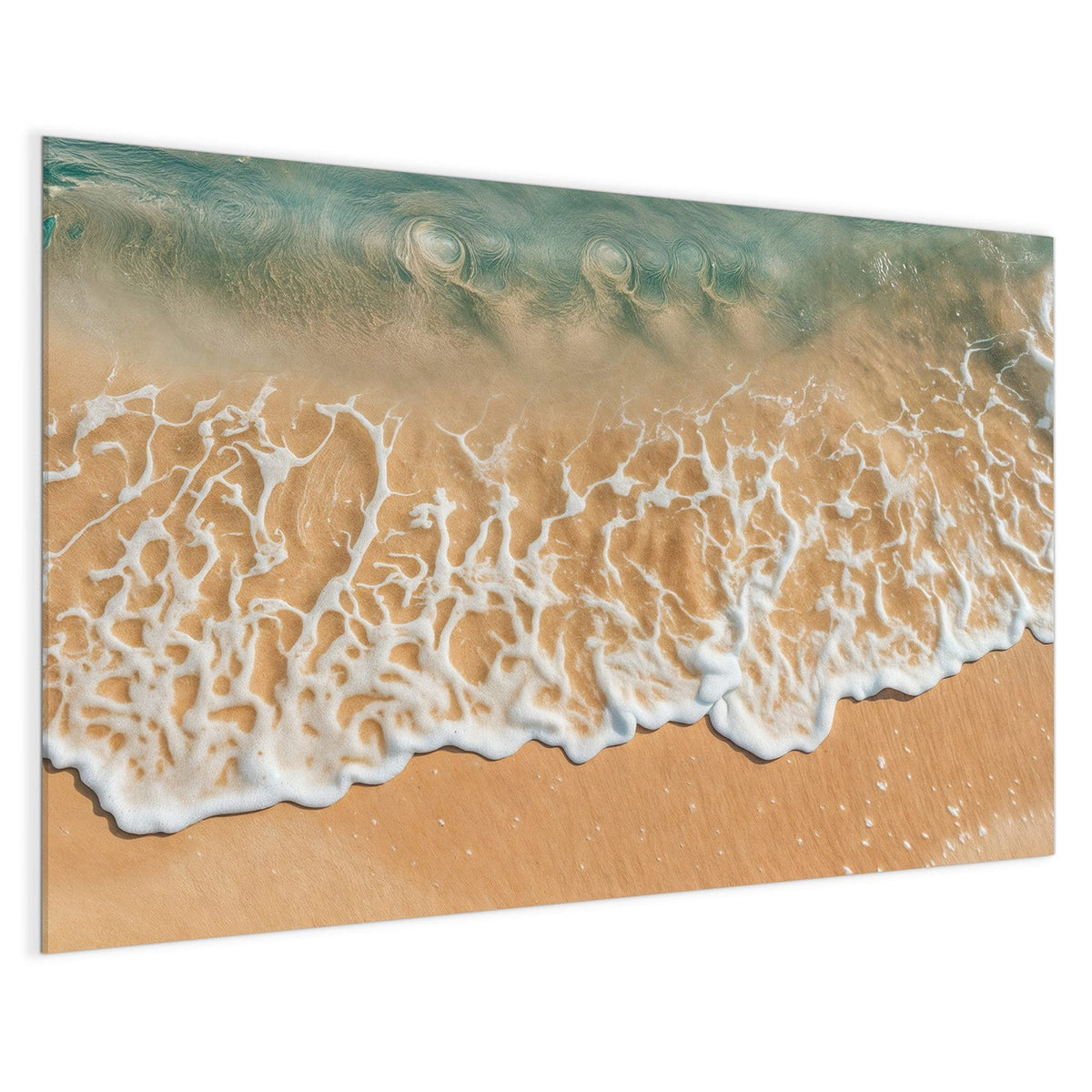 4 mm Glas statt lackiertem Blech – Magnettafel - Meeresschaum auf Sand
