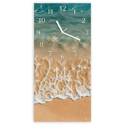 Wanduhr mit dem Motiv Meeresschaum auf Sand