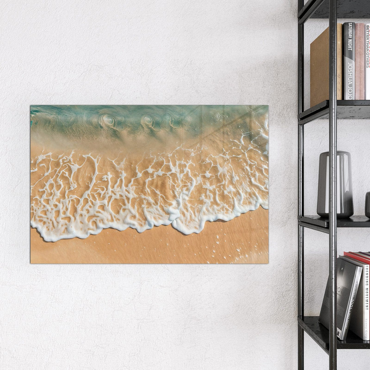 9 Größen – von 30 × 30 bis 120 × 90 cm – Magnettafel - Meeresschaum auf Sand