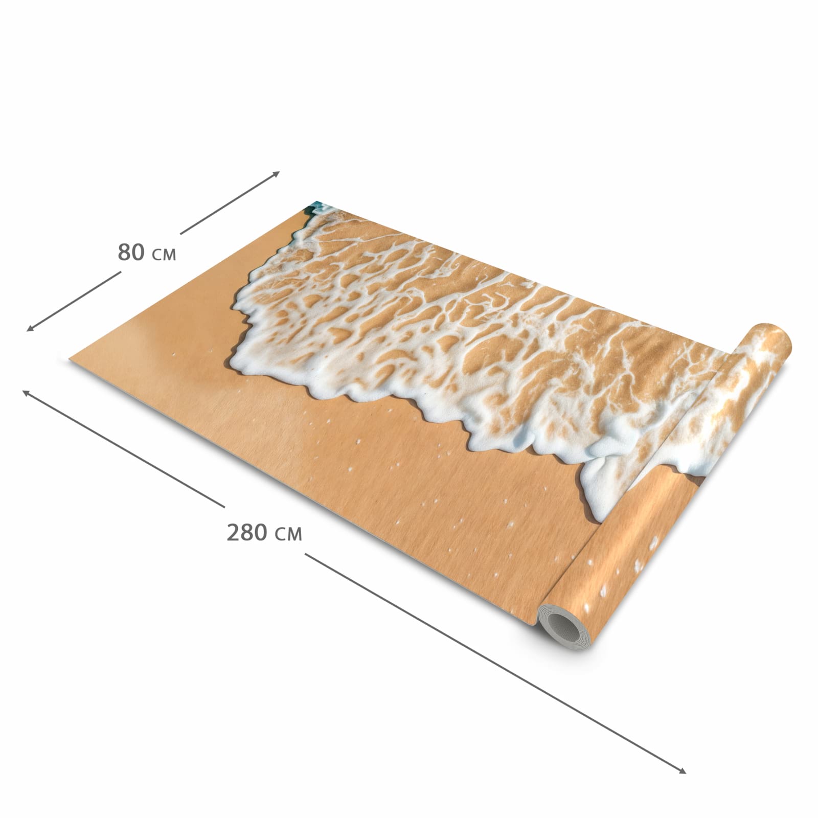 Geruchsneutraler waschbarer Küchenteppich mit Motiv Ozeanwellenstrand in der Grösse 60x240 cm