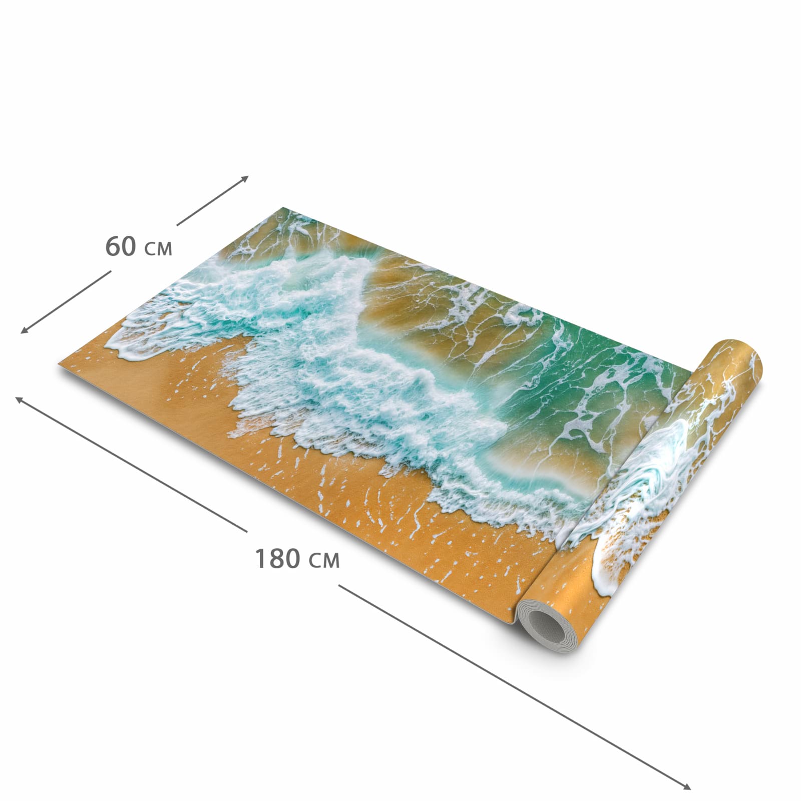 Hygienischer Küchenläufer mit Motiv Meeresbrandung in der Größe 60x240 cm für den Flur