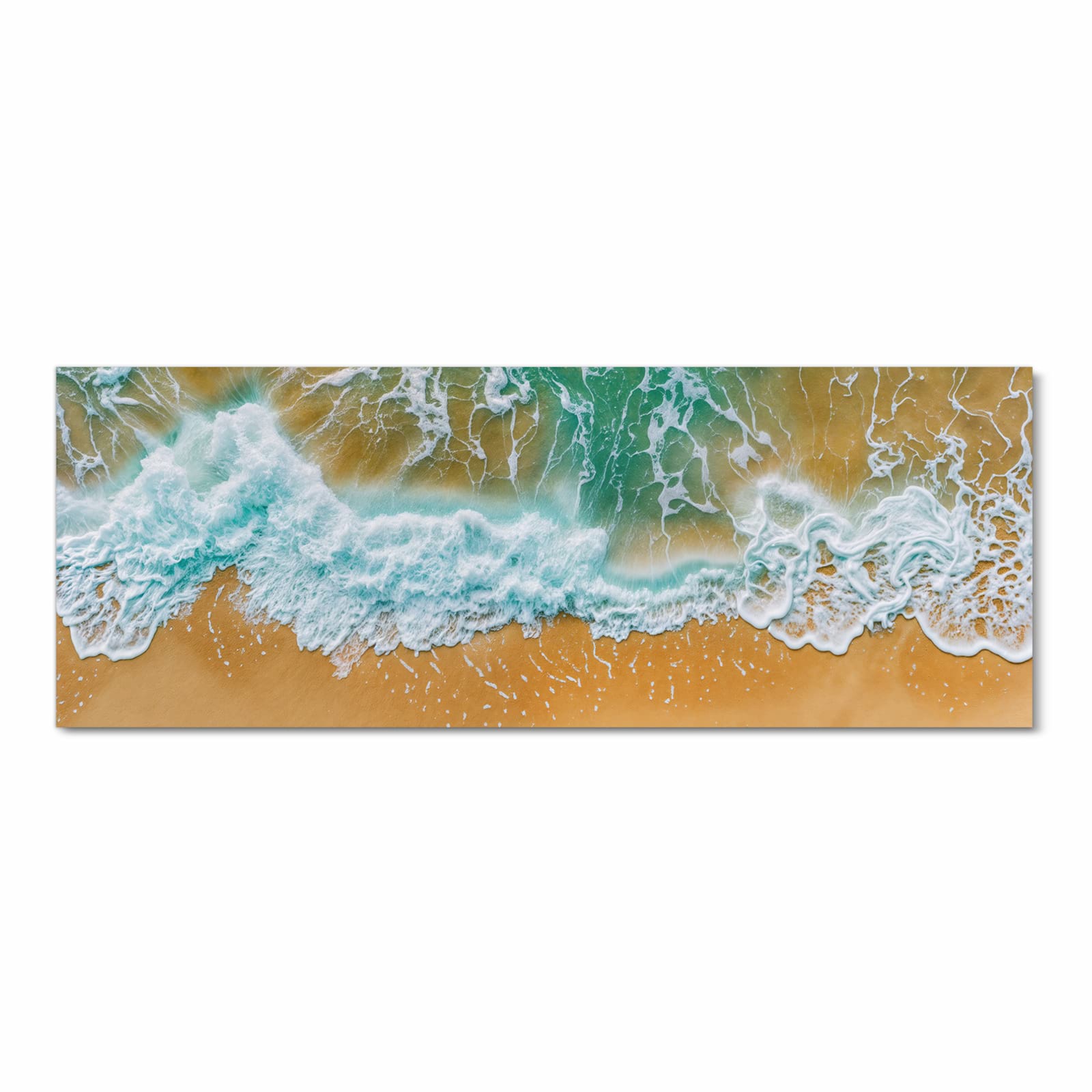 Bodenschonender Küchenteppich mit Motiv Meeresbrandung in Frontansicht