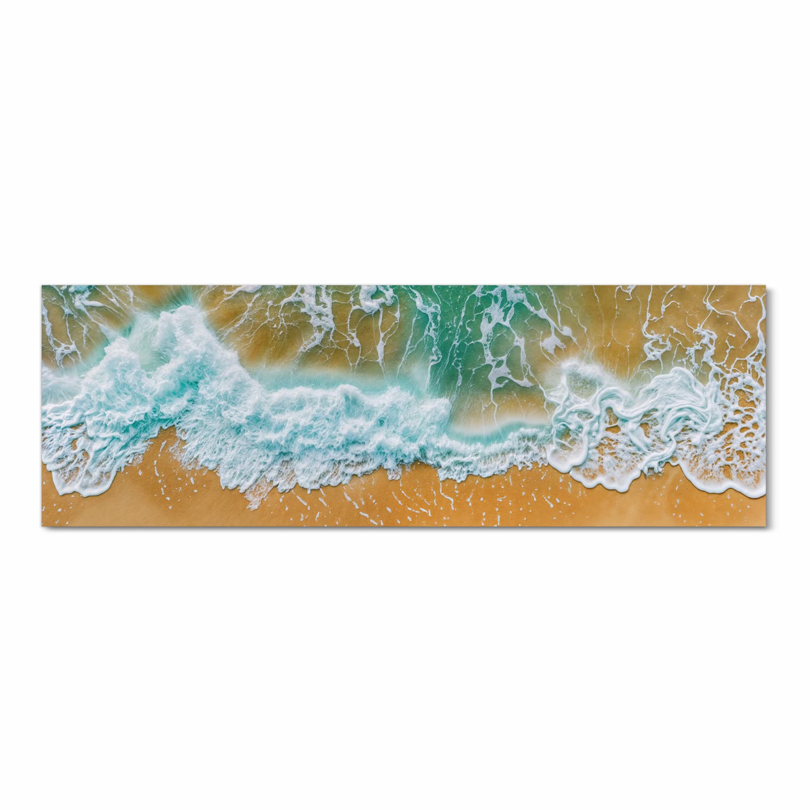 Pflegeleichter rutschfester Küchenläufer mit Motiv Meeresbrandung in Frontansicht