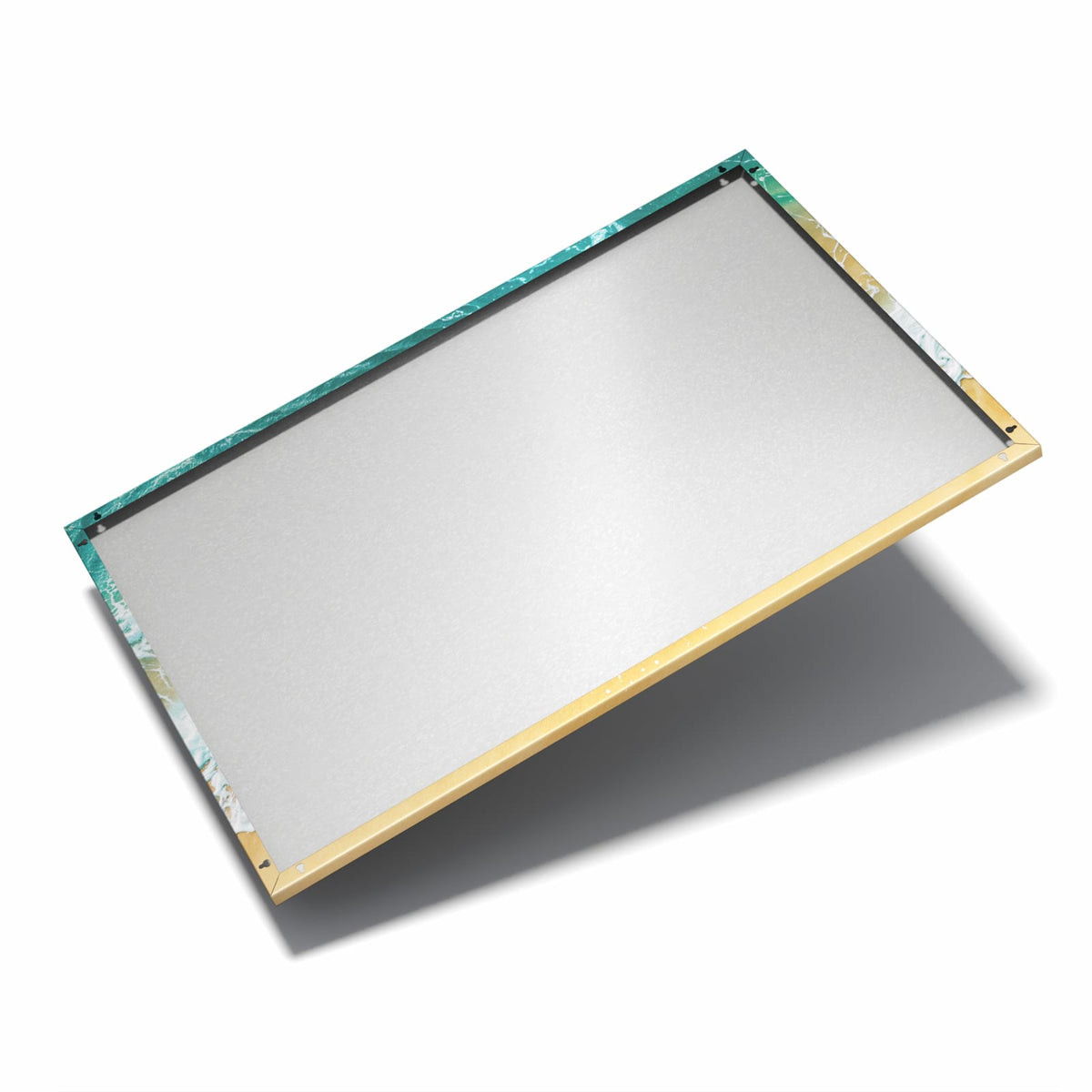 Nur 7 mm – liegt eng an der Wand – Metall Magnettafel - Smaragdgrüne Brandung