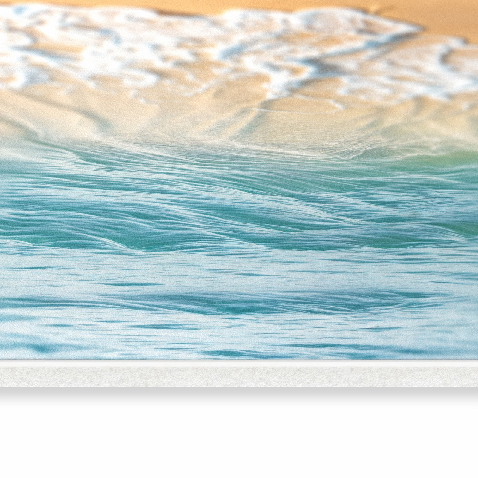 Küchenteppich mit Motiv Wellen am Strand in seitlicher Ansicht für sichere Aufbewahrung