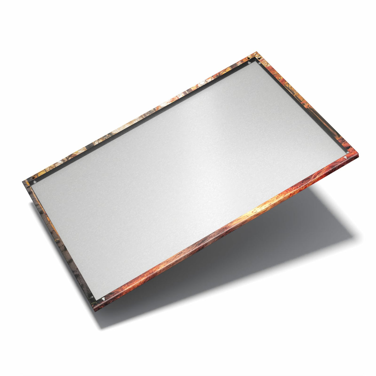 Nur 7 mm – liegt eng an der Wand – Metall Magnettafel - Waldweg im Herbstlicht