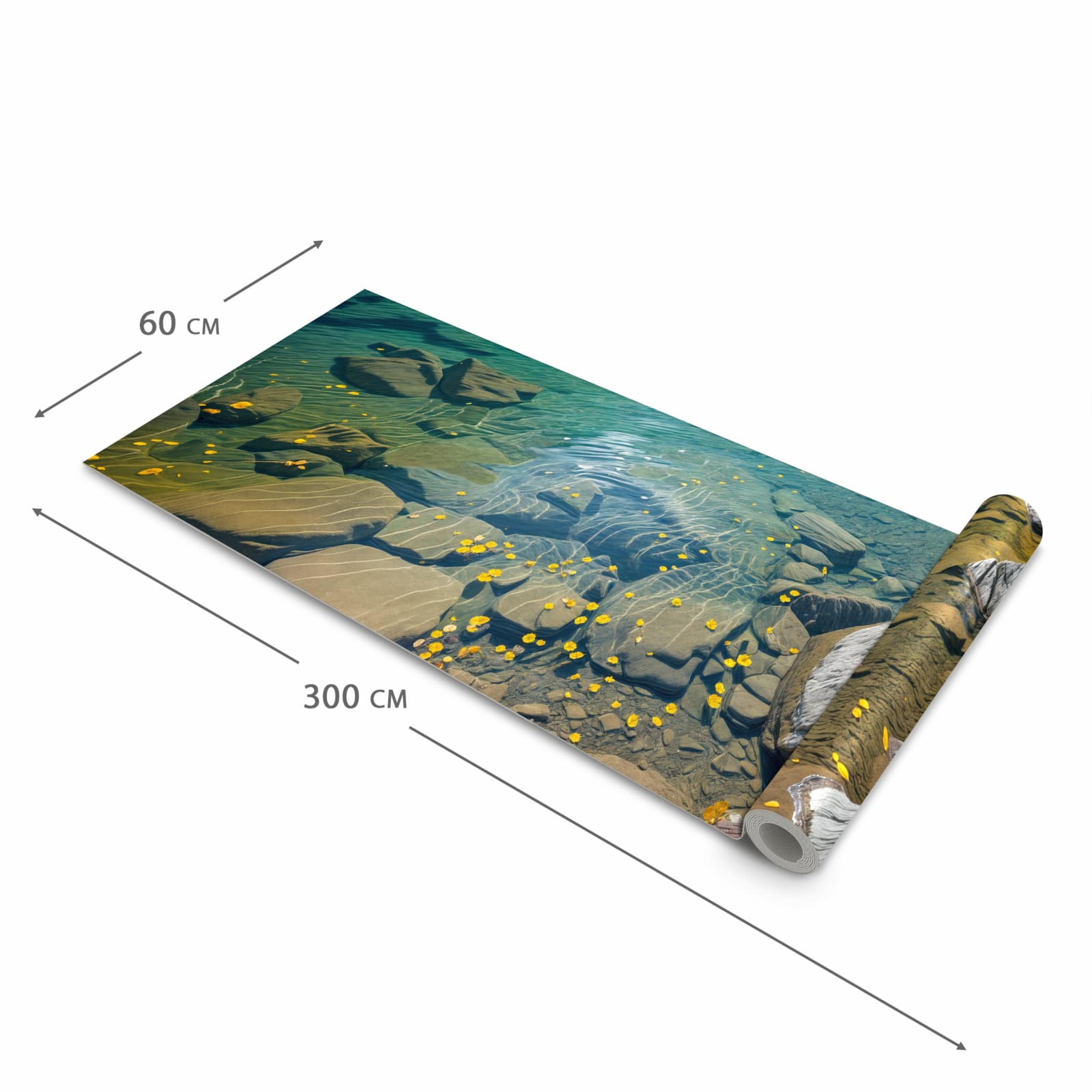 Küchenläufer für Eingangsbereich mit Motiv Bergsee im Herbst in der Größe 60x270 cm - angenehme Haptik