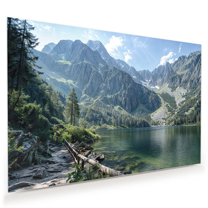 Wandbild mit dem Motiv Grüner Bergsee