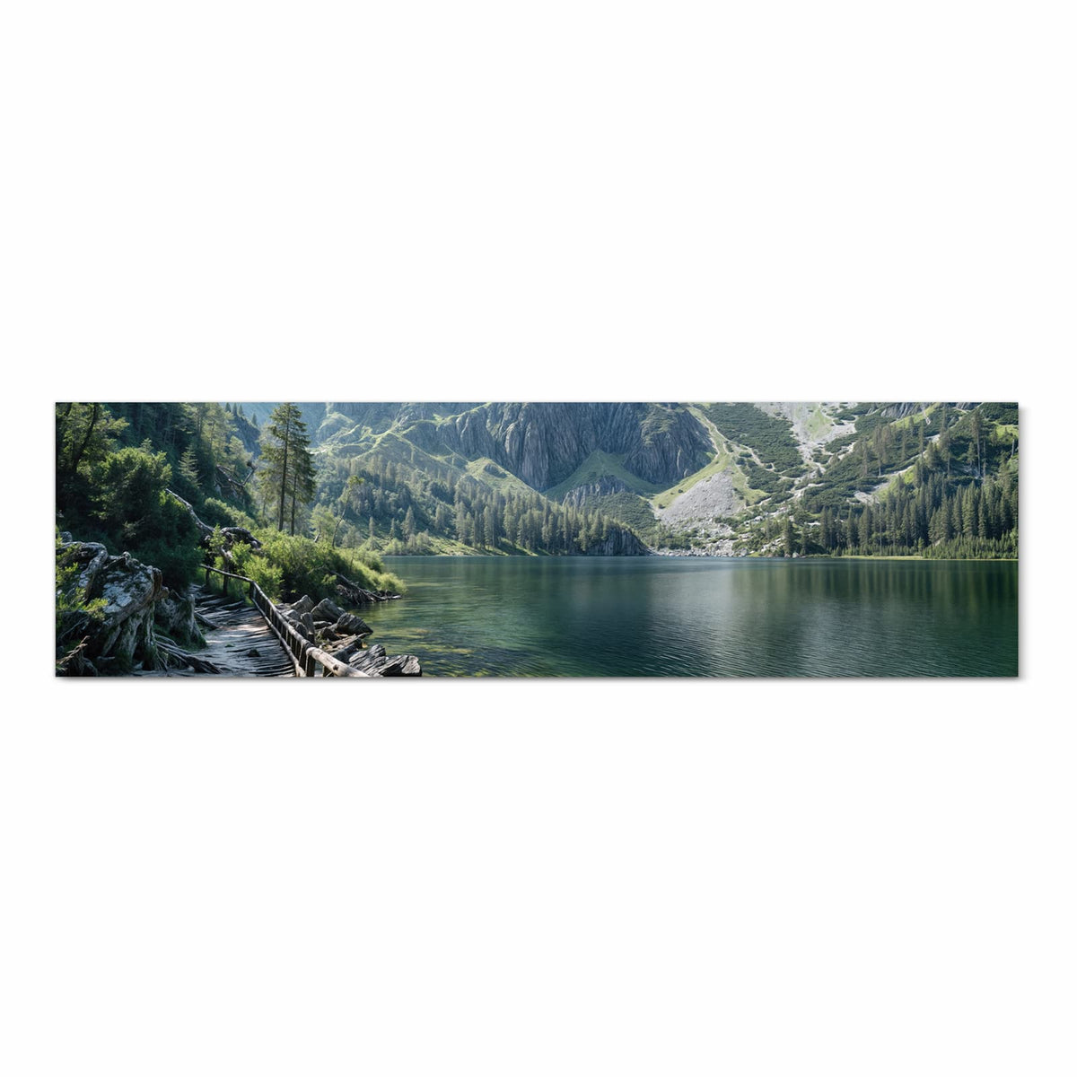 Küchenteppich mit Motiv Berglandschaft See in Frontansicht für optimalen Trittkomfort