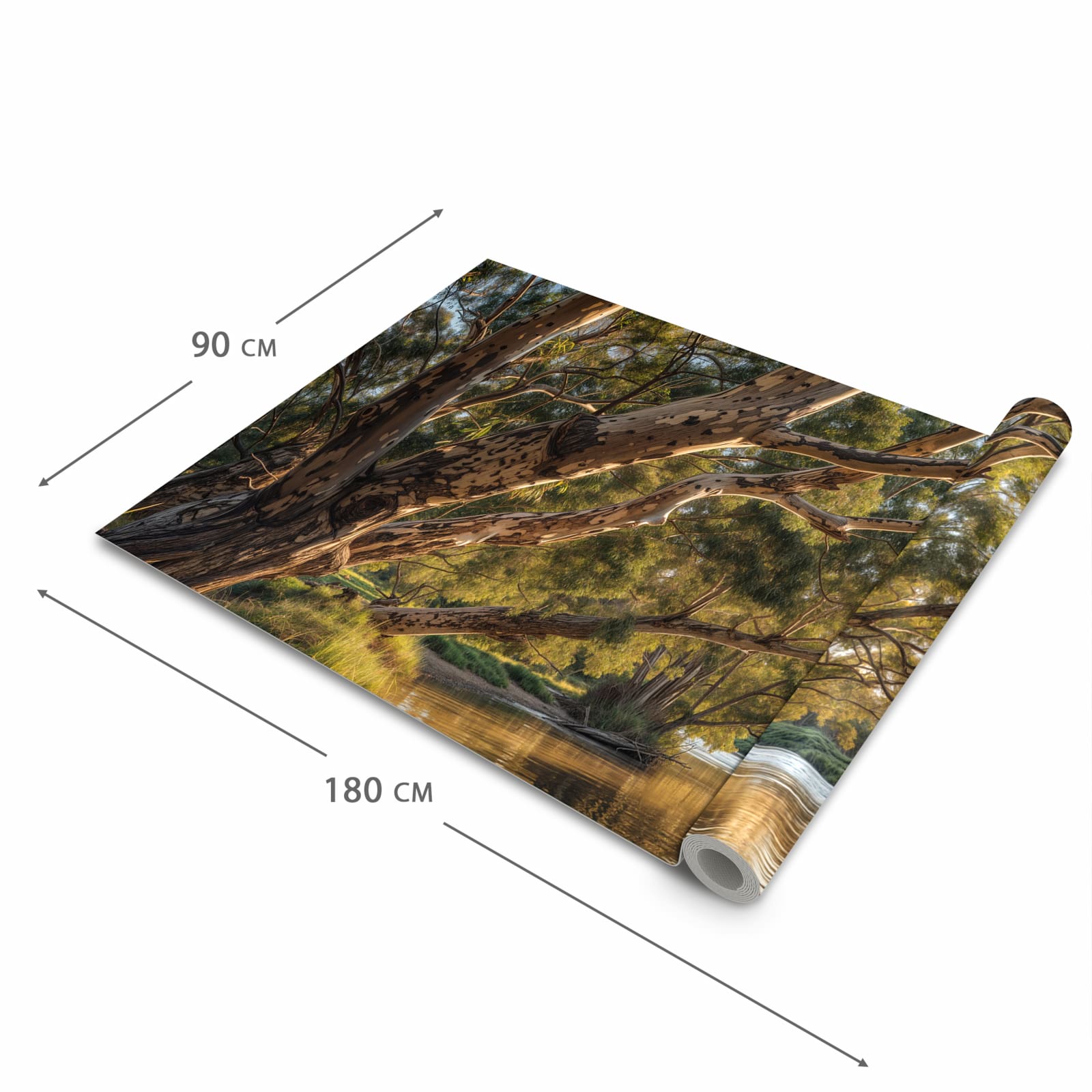 Hygienischer Küchenläufer mit Motiv Baum am Flussufer in der Grösse 60x150 cm