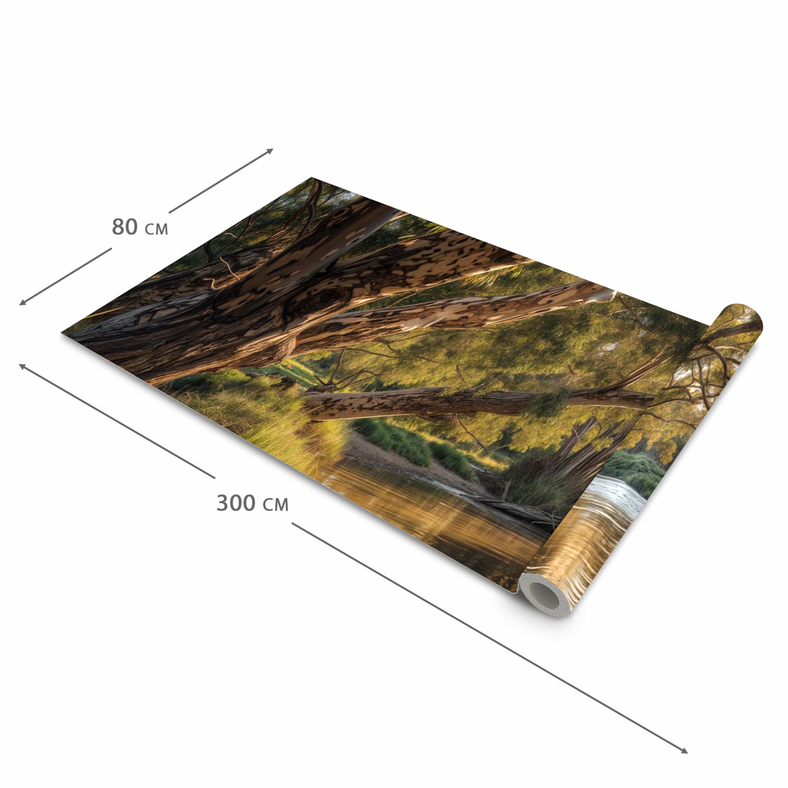 Teppichläufer Küche mit Motiv Baum am Flussufer in der Grösse 60x150 cm - angenehme Haptik