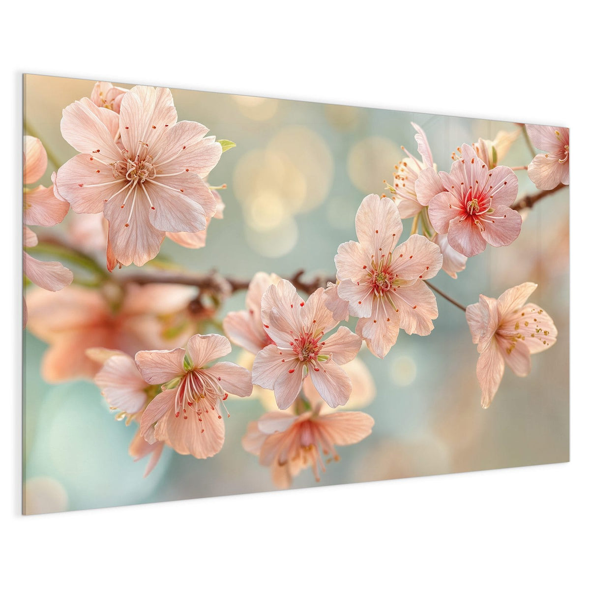 4 mm Glas statt lackiertem Blech – Magnettafel - Kirschzweig in Blüte