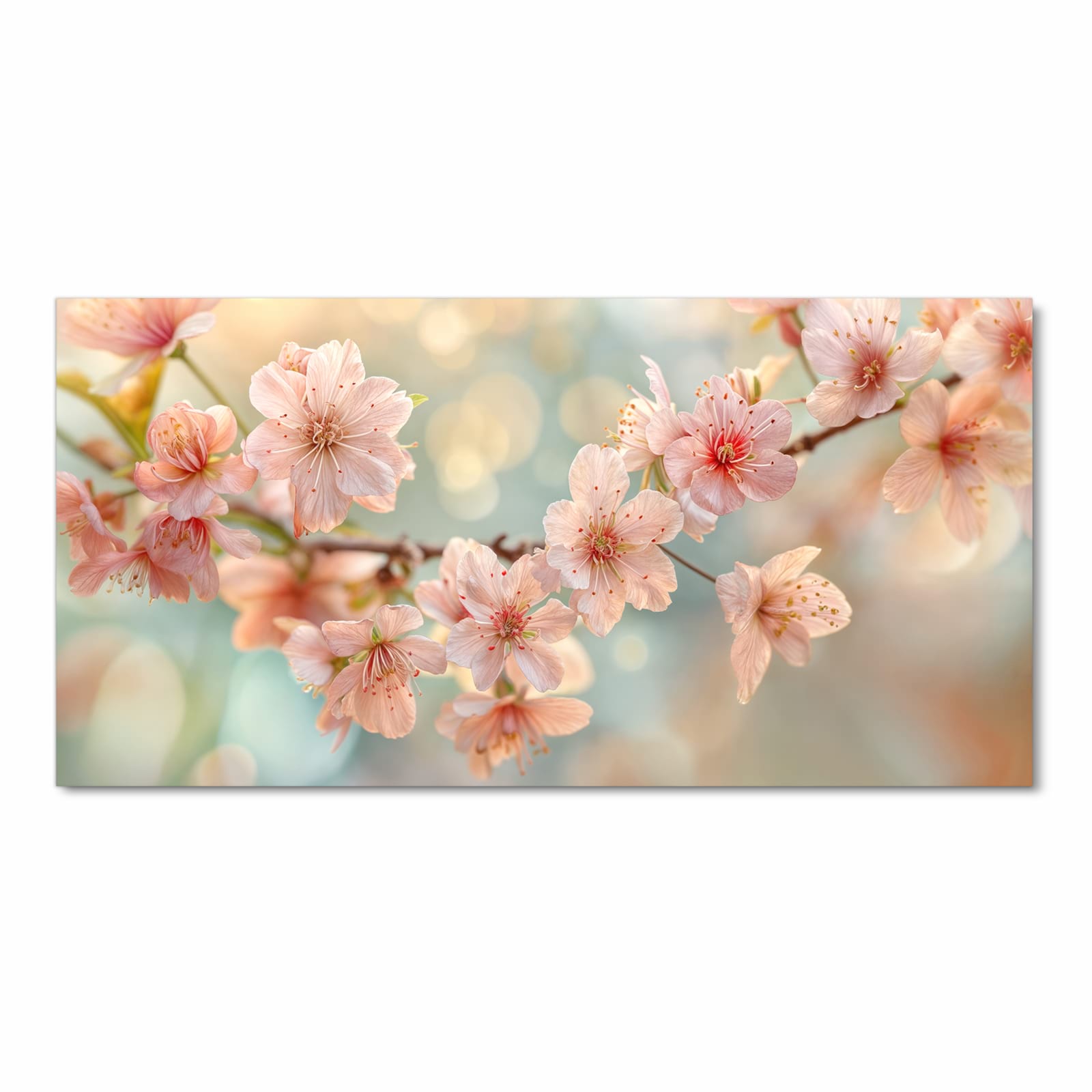 Langlebiger Läufer für Eingangsbereich mit Motiv Kirschblütenzauber in Frontansicht