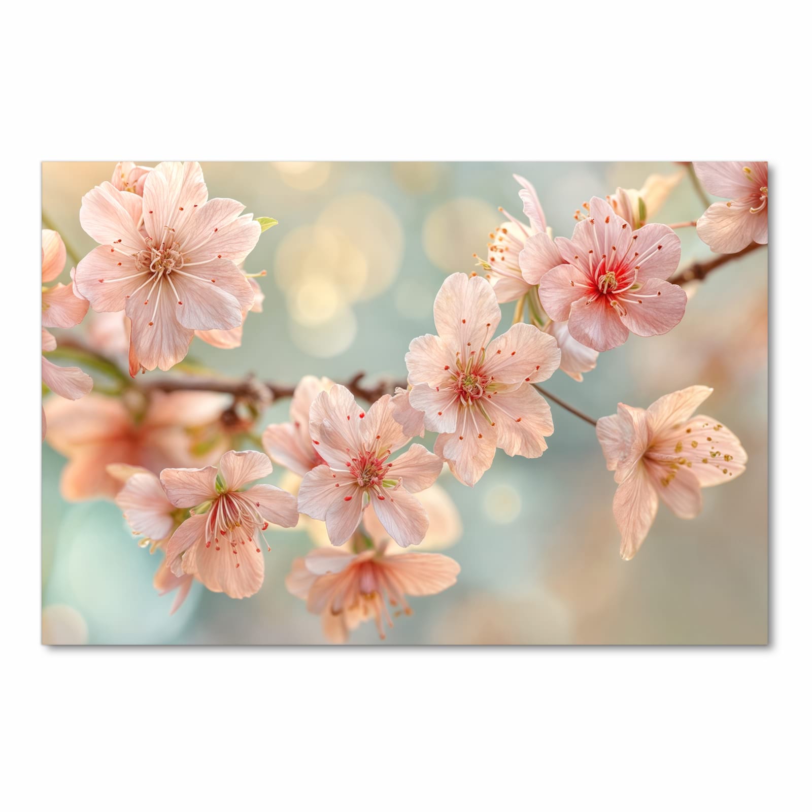 Farbbeständiger Teppich für Esstisch mit Motiv Kirschblütenzauber in Frontansicht