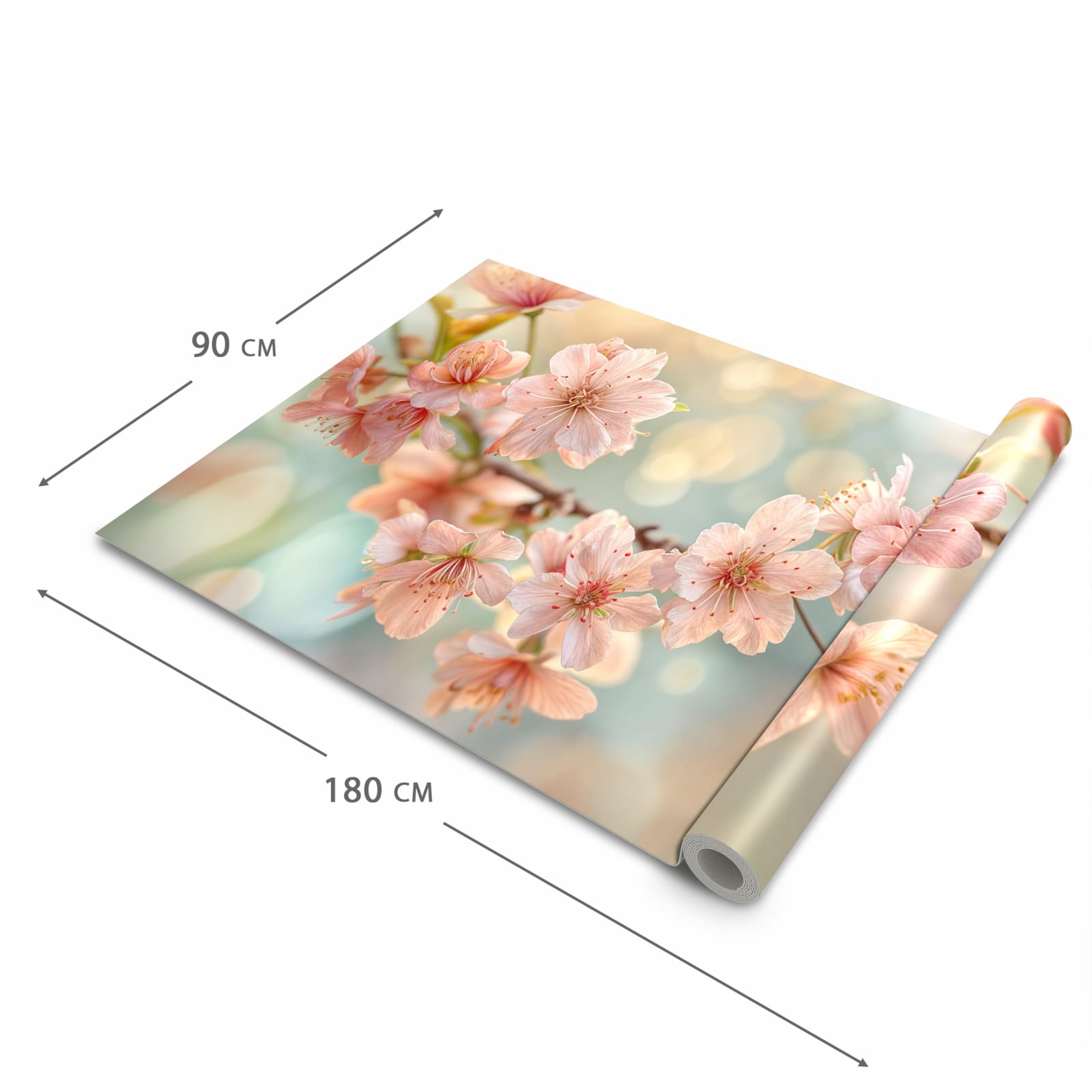 Waschbarer rutschfester Küchenläufer mit Motiv Kirschblütenzauber in der Grösse 60x120 cm