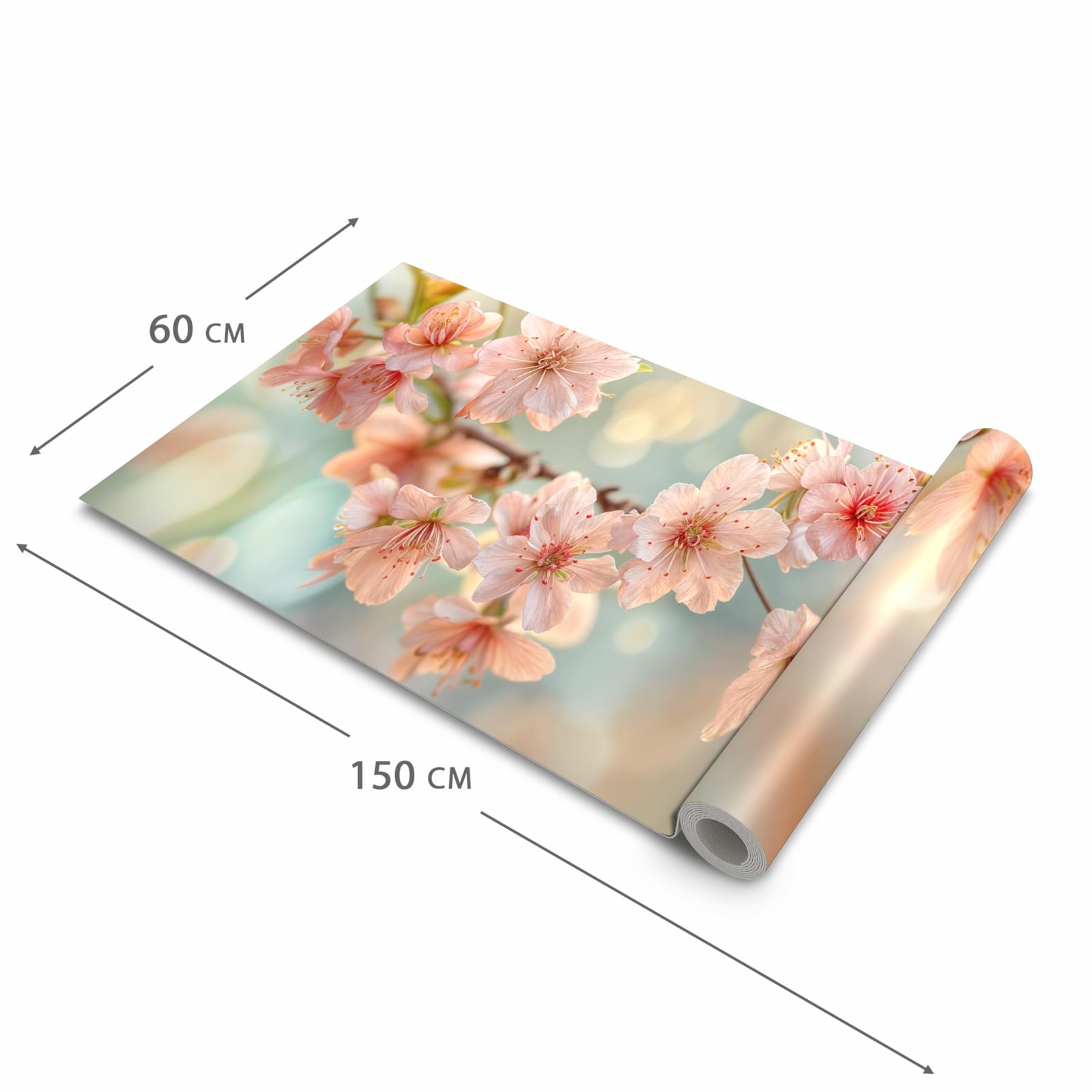 Geruchsneutraler Küchenteppich mit Motiv Kirschblütenzauber in der Grösse 60x120 cm zum Waschen