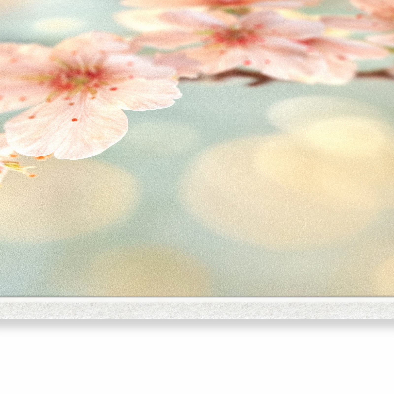 Feuchtigkeitsresistenter Läufer für die Küche mit Motiv Kirschblütenzauber in seitlicher Ansicht