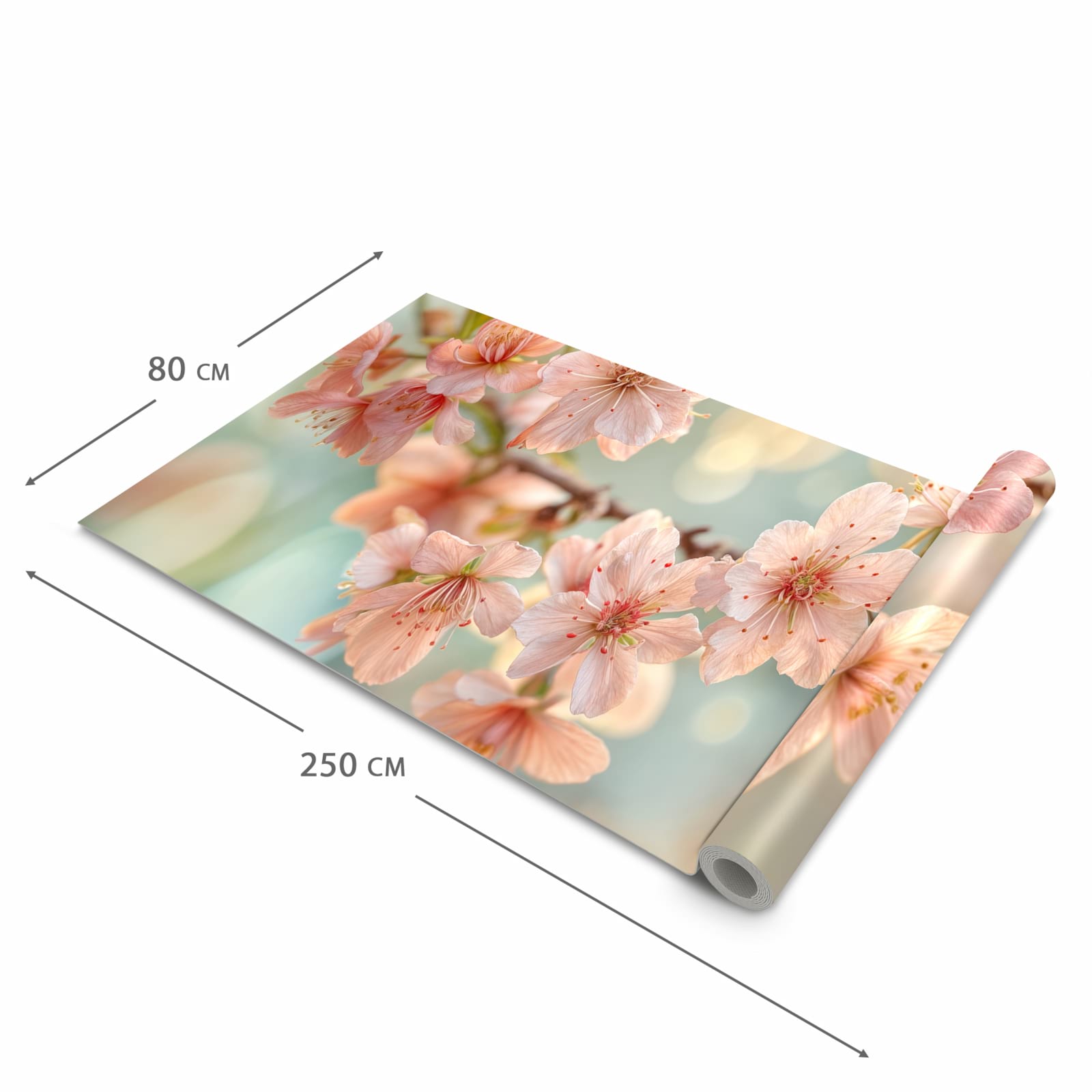 Waschbarer Küchenläufer mit Motiv Kirschblütenzauber in der Größe 60x120 cm, angenehme Haptik