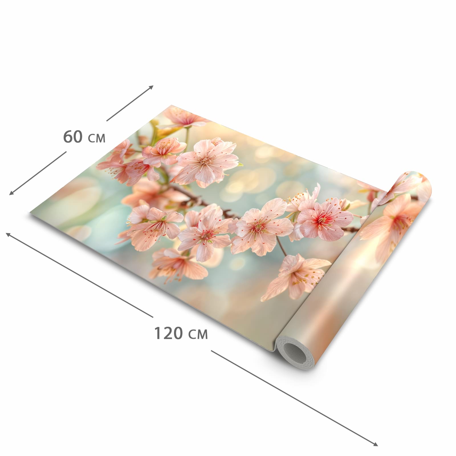 Schmutzabweisender Küchenteppich mit Motiv Kirschblütenzauber in der Grösse 60x120 cm