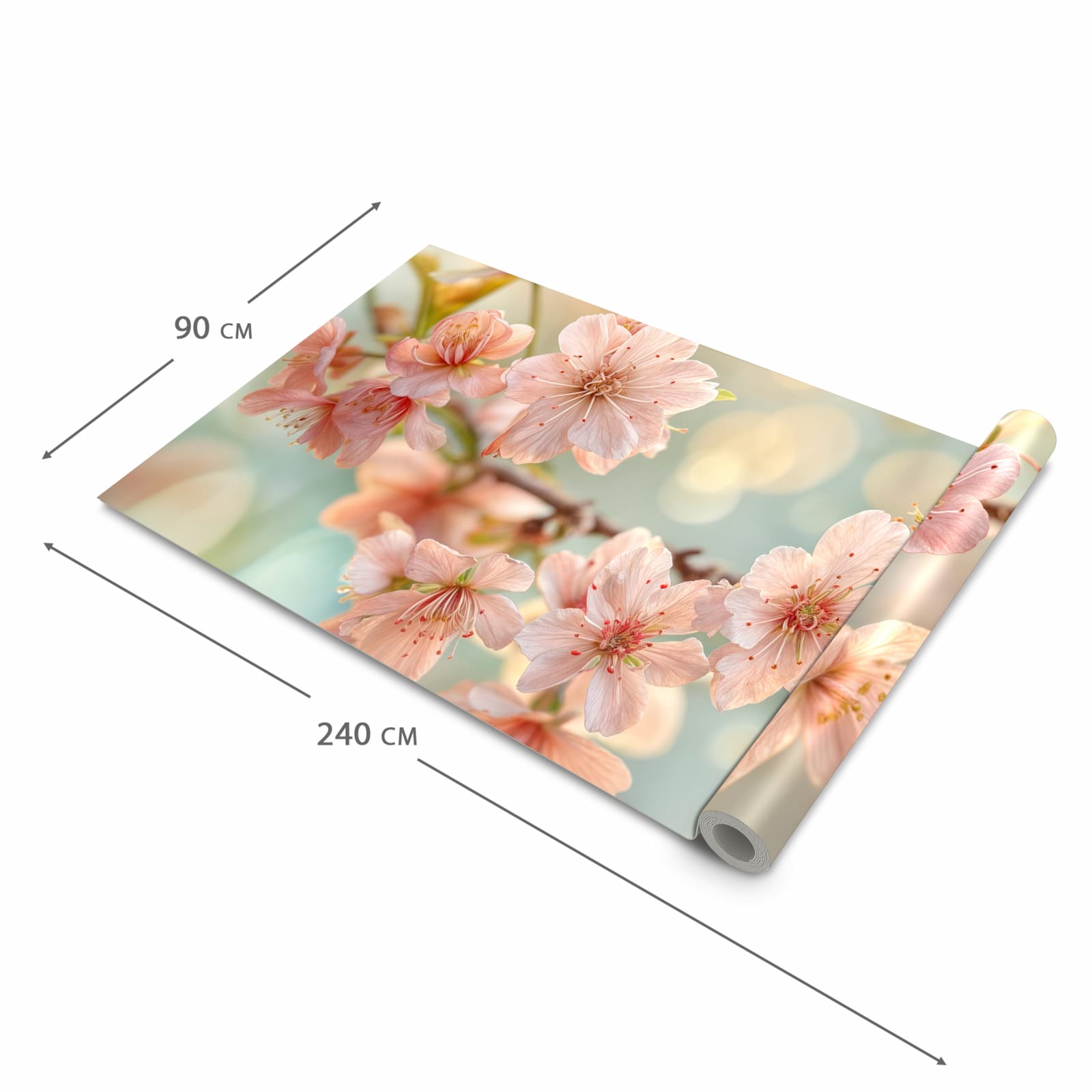Langlebiger waschbarer Küchenläufer mit Motiv Kirschblütenzauber in der Grösse 60x120 cm