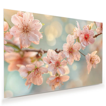 Wandbild mit dem Motiv Kirschzweig in Blüte