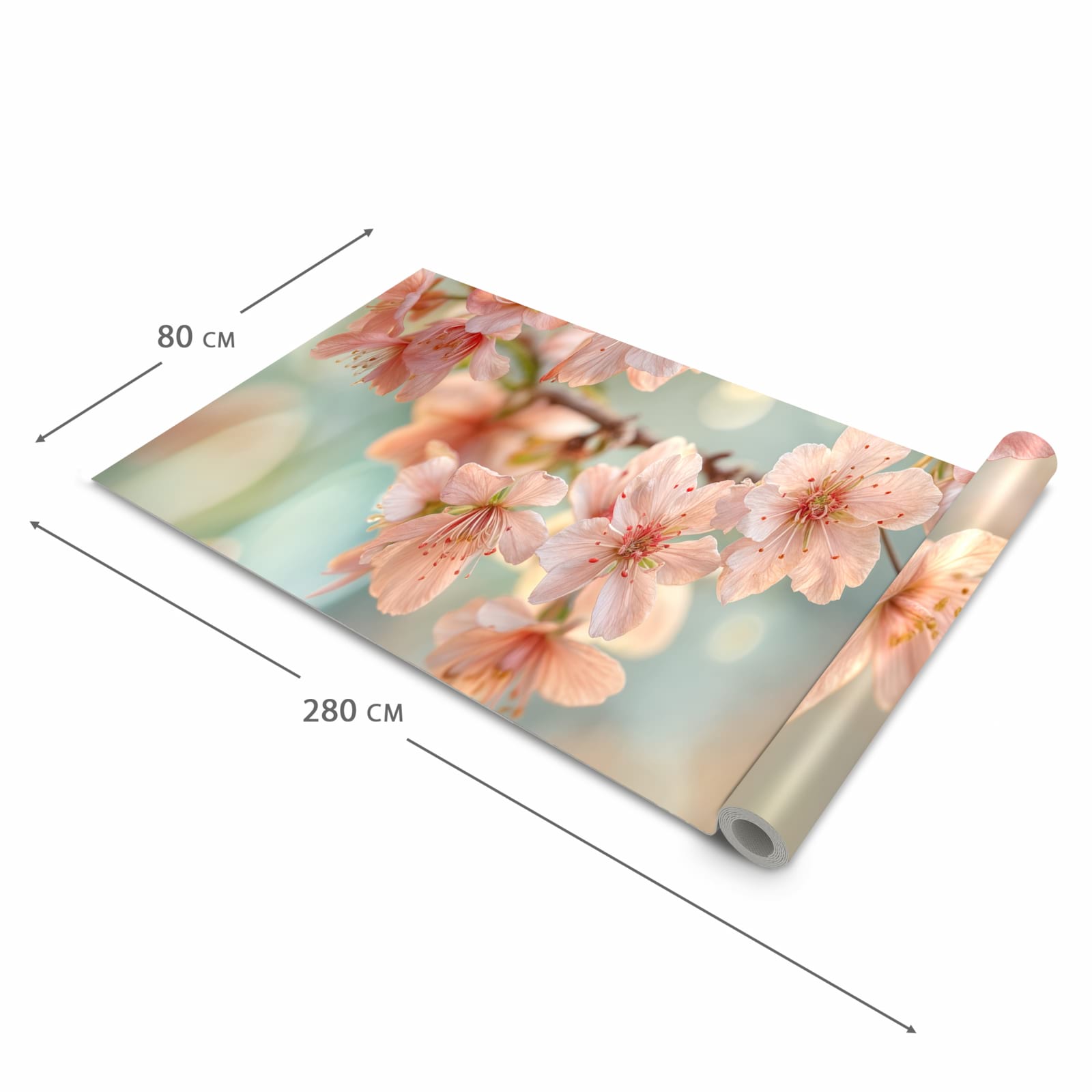 Hygienischer rutschfester Küchenläufer mit Motiv Kirschblütenzauber in der Grösse 60x120 cm