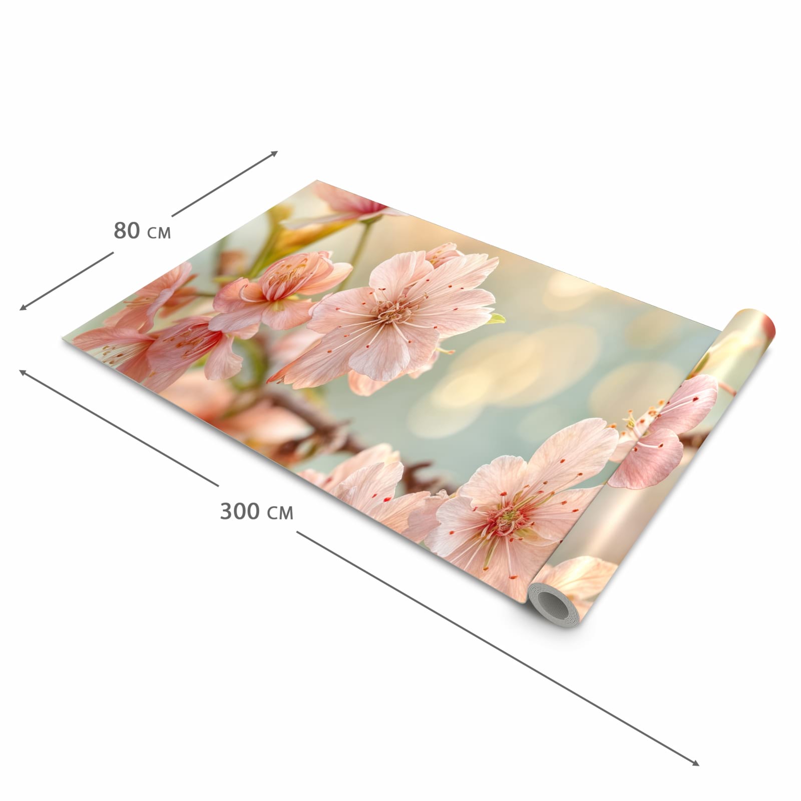 Strapazierfähiger rutschfester Küchenläufer mit Motiv Kirschblütenzauber in der Größe 60x120 cm