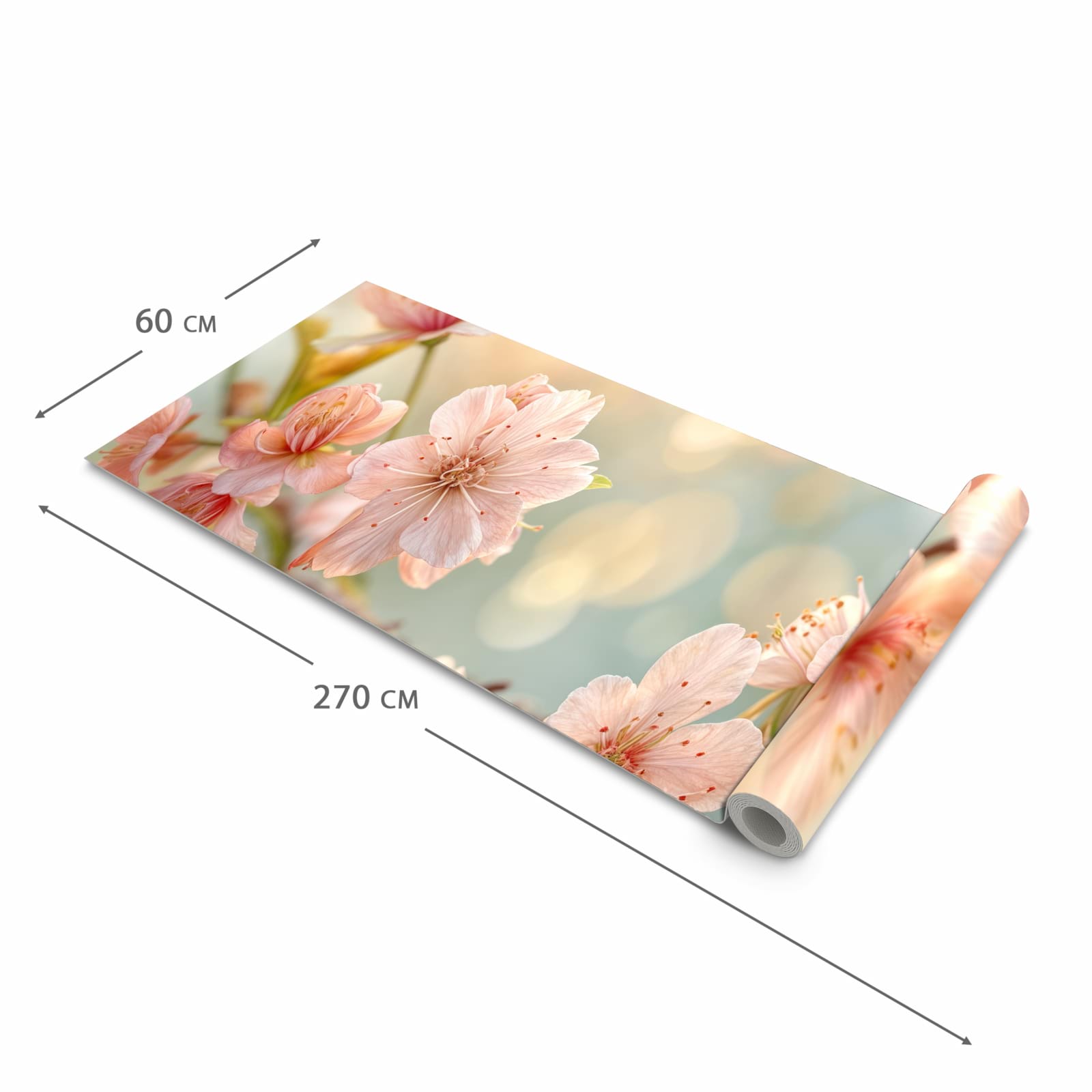 Pflegeleichter rutschfester Küchenteppich mit Motiv Kirschblütenzauber in der Grösse 60x120 cm