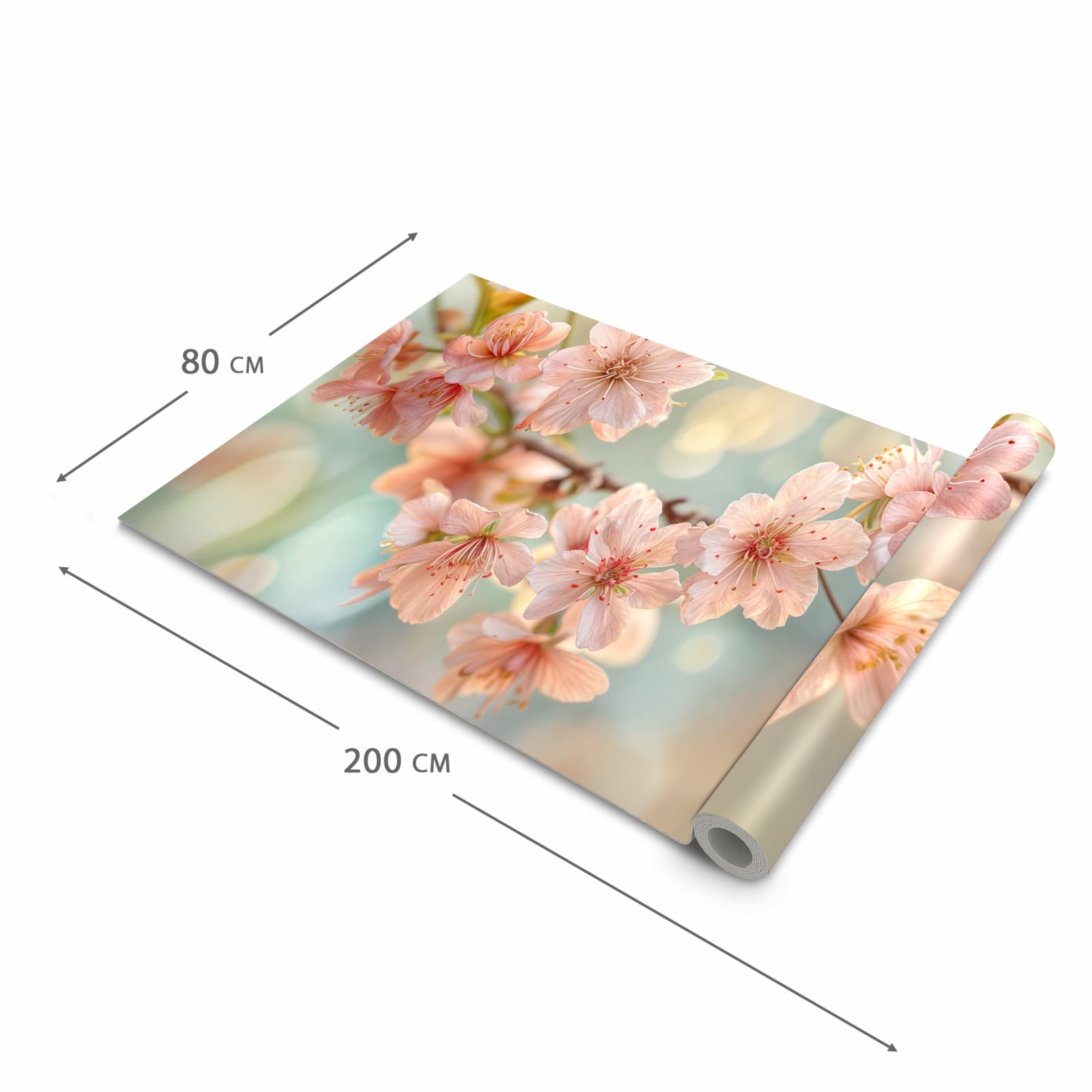 Pflegeleichter Küchenläufer mit Motiv Kirschblütenzauber in der Grösse 60x120 cm