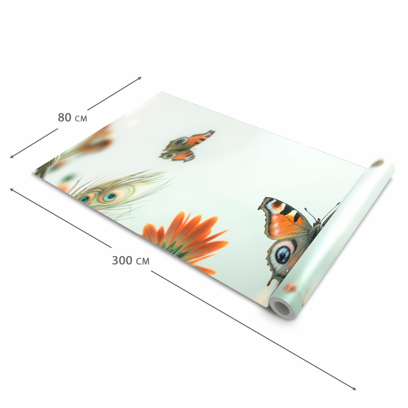 Abriebfester rutschfester Küchenläufer mit Motiv Schmetterling Wiese in der Größe 90x240 cm