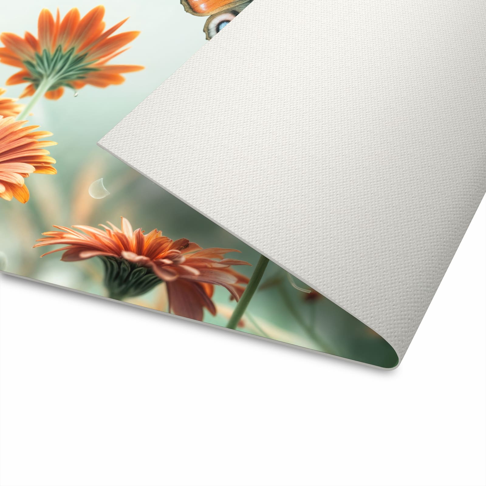 Waschbarer Küchenläufer mit Motiv Schmetterling Wiese in der Unterseite