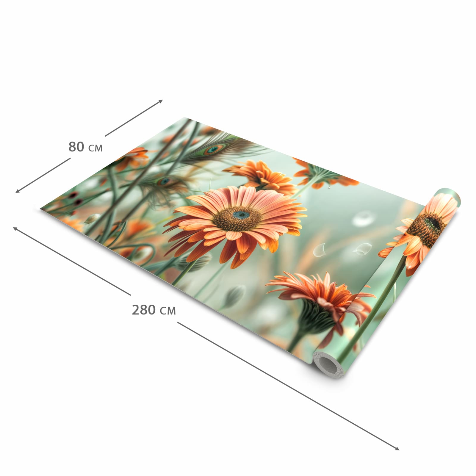 Geräuschdämpfender waschbarer Küchenläufer mit Motiv Schmetterling Wiese in der Größe 90x240 cm