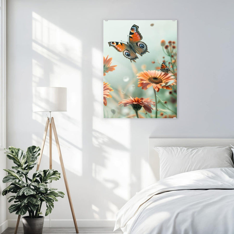 Maße Wandbild - Falter und Gerbera - Hochformat